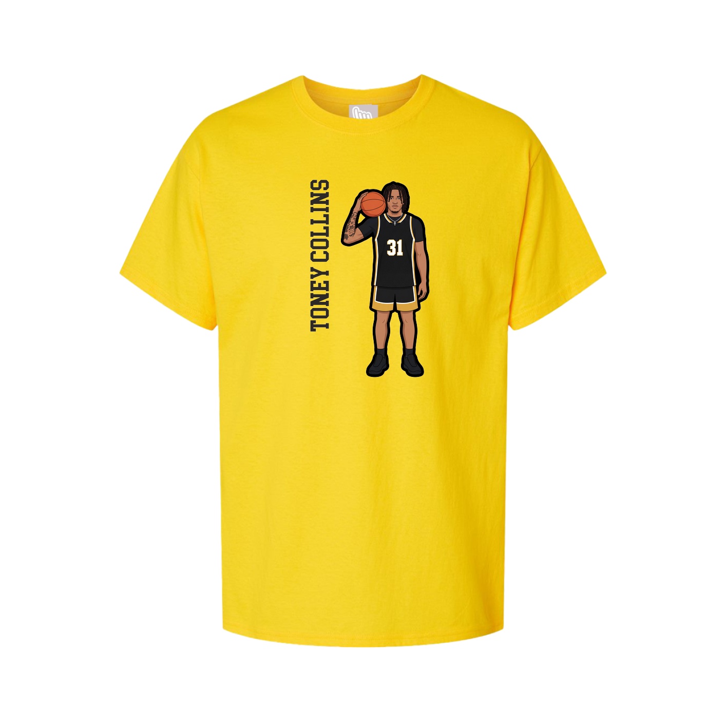 Youth Tee — Name Vertical in Gold