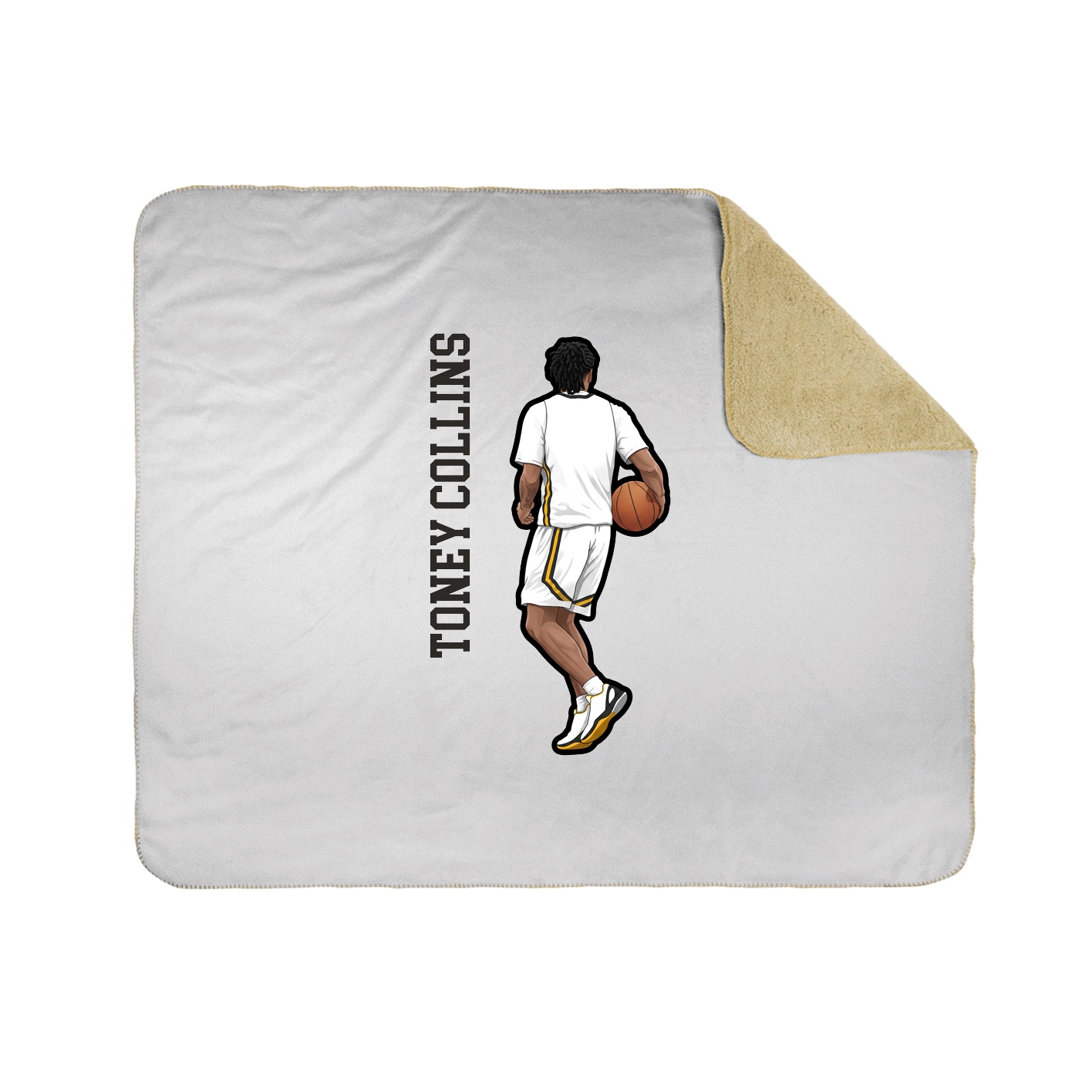 Throw Blanket — Name Vertical in White