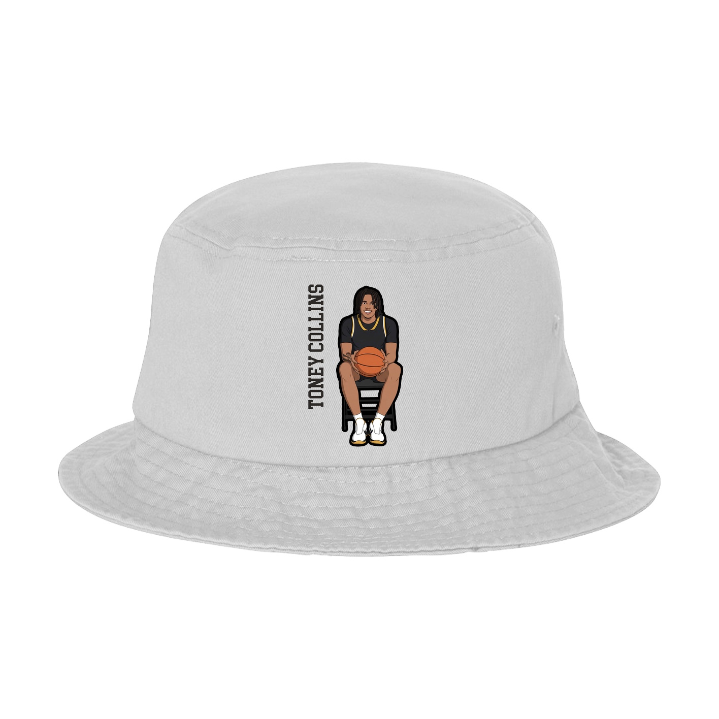 Bucket Cap — Name Vertical in White