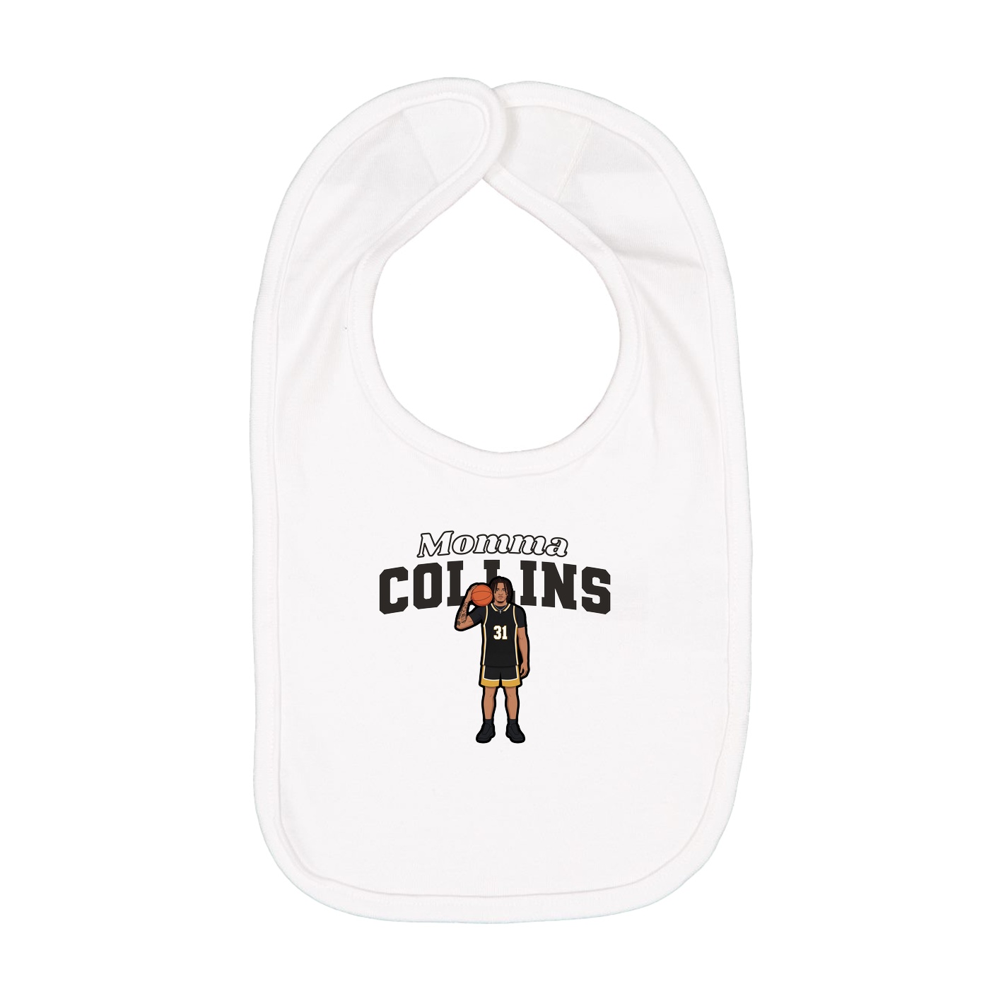 Infant Bib — Mothers Day Block in White