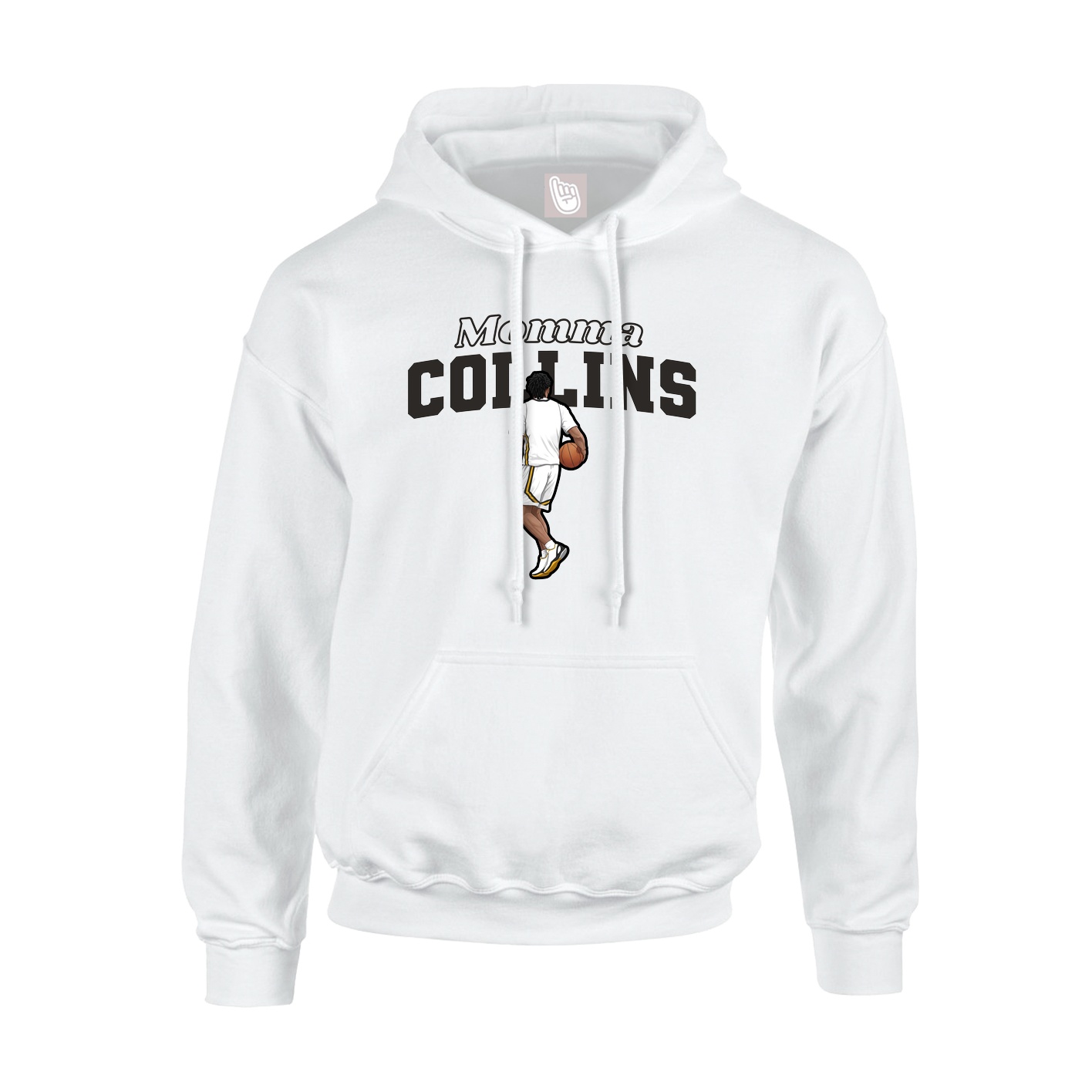 Youth Hoodie — Mothers Day Block in White