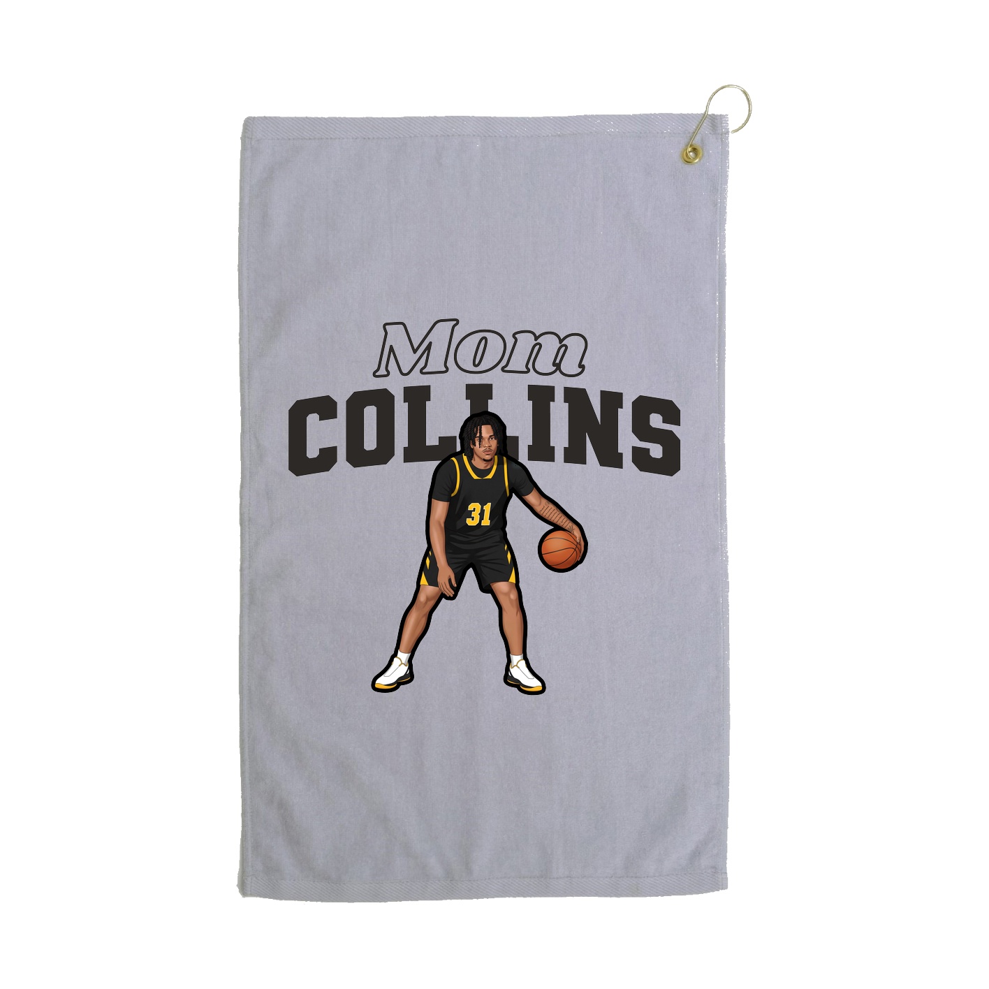 Golf Towel — Mothers Day Block in Grey