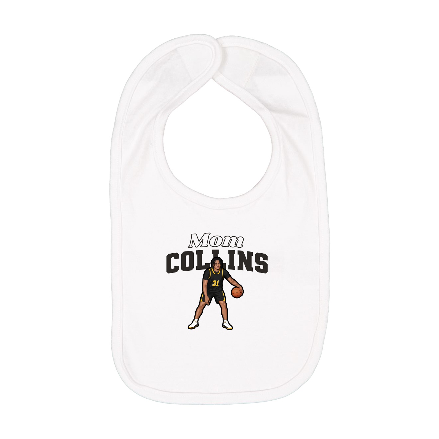 Infant Bib — Mothers Day Block in White