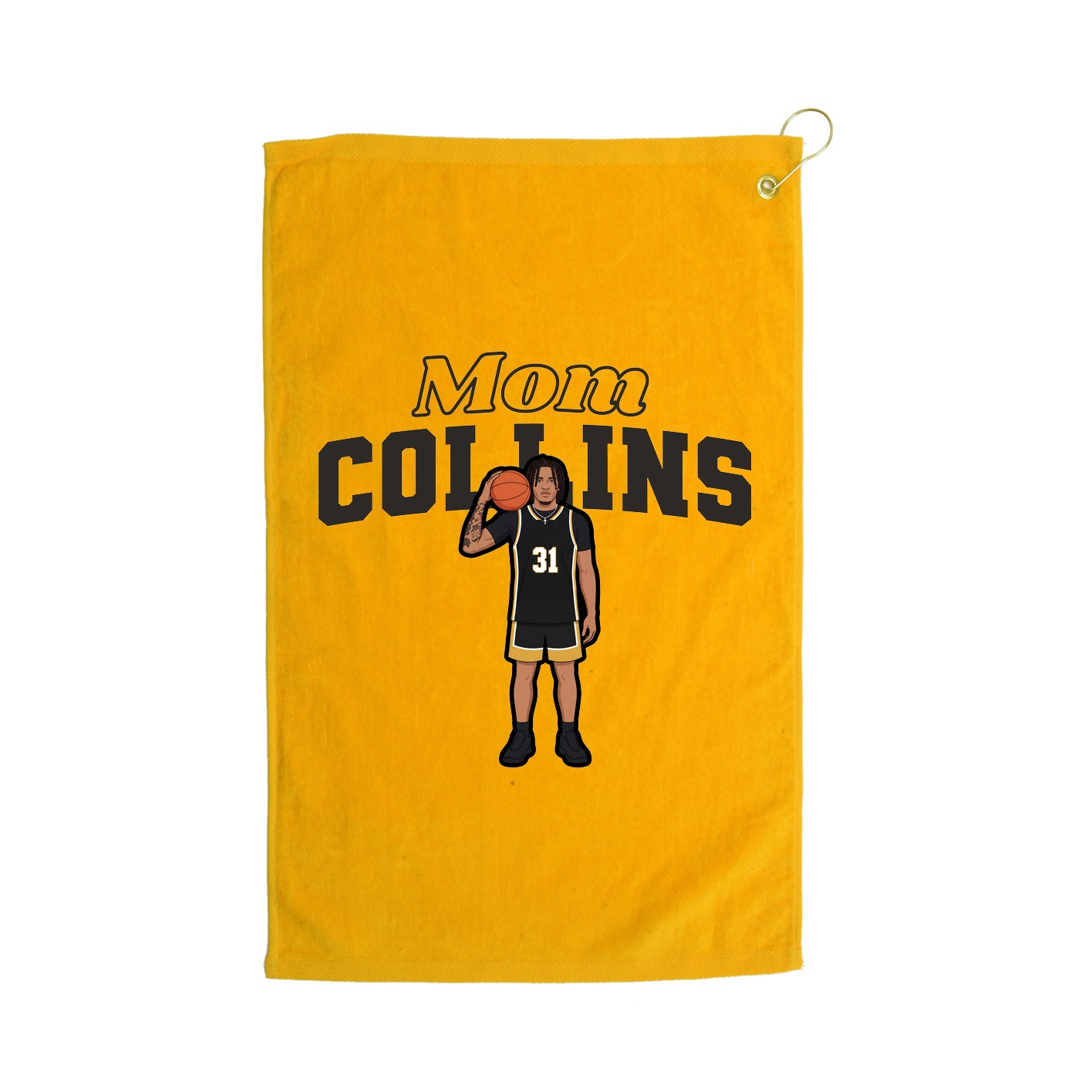 Golf Towel — Mothers Day Block in Gold