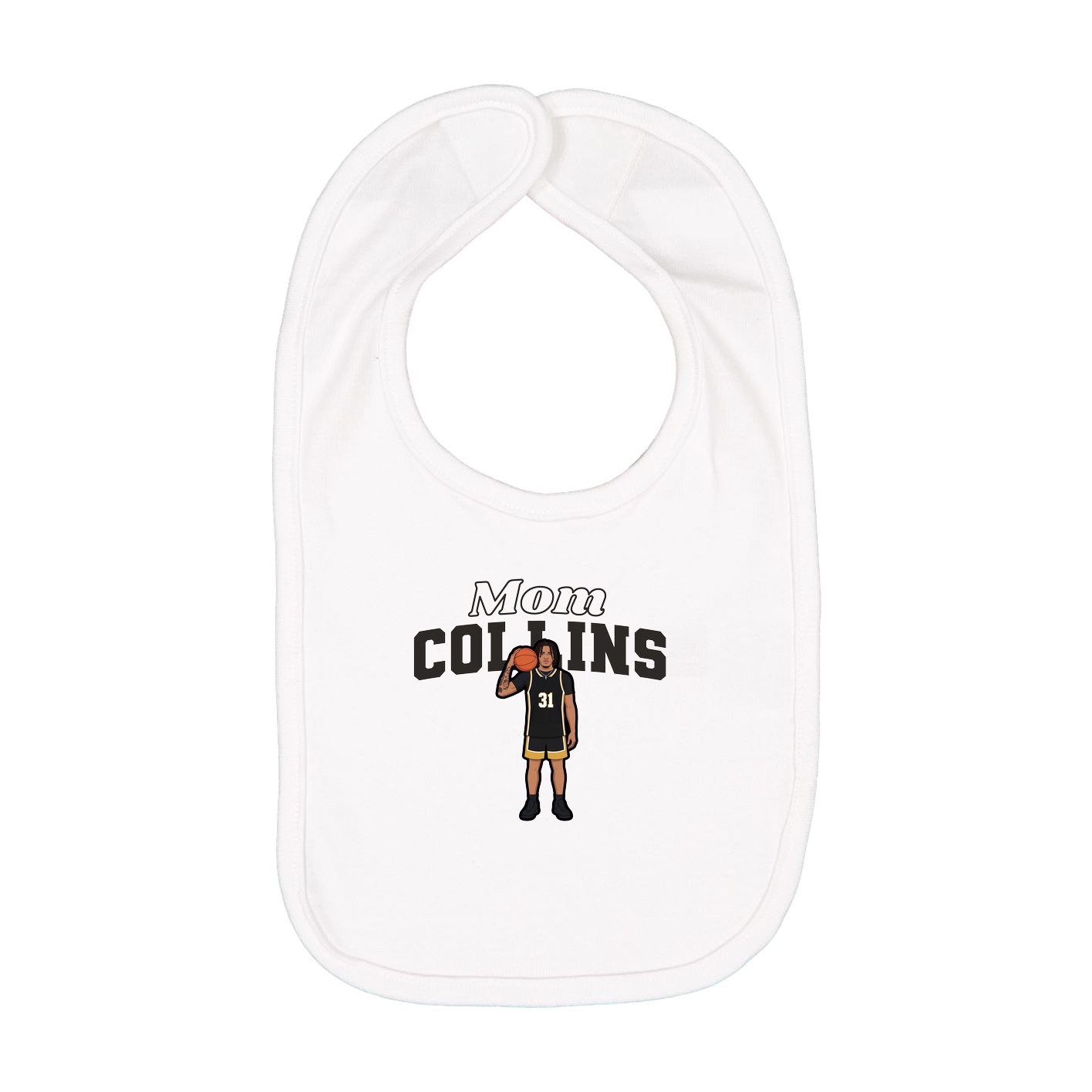 Infant Bib — Mothers Day Block in White