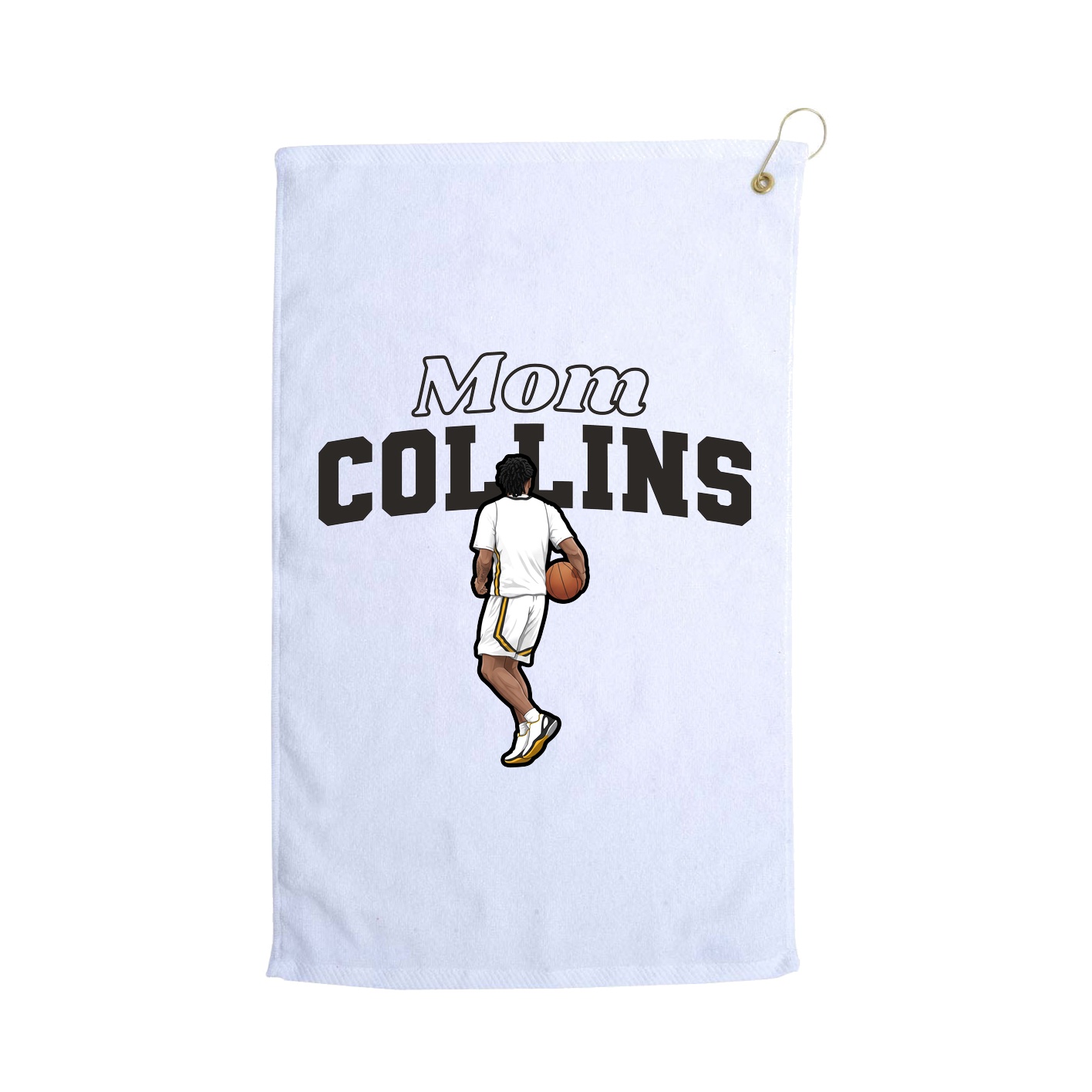Golf Towel — Mothers Day Block in White