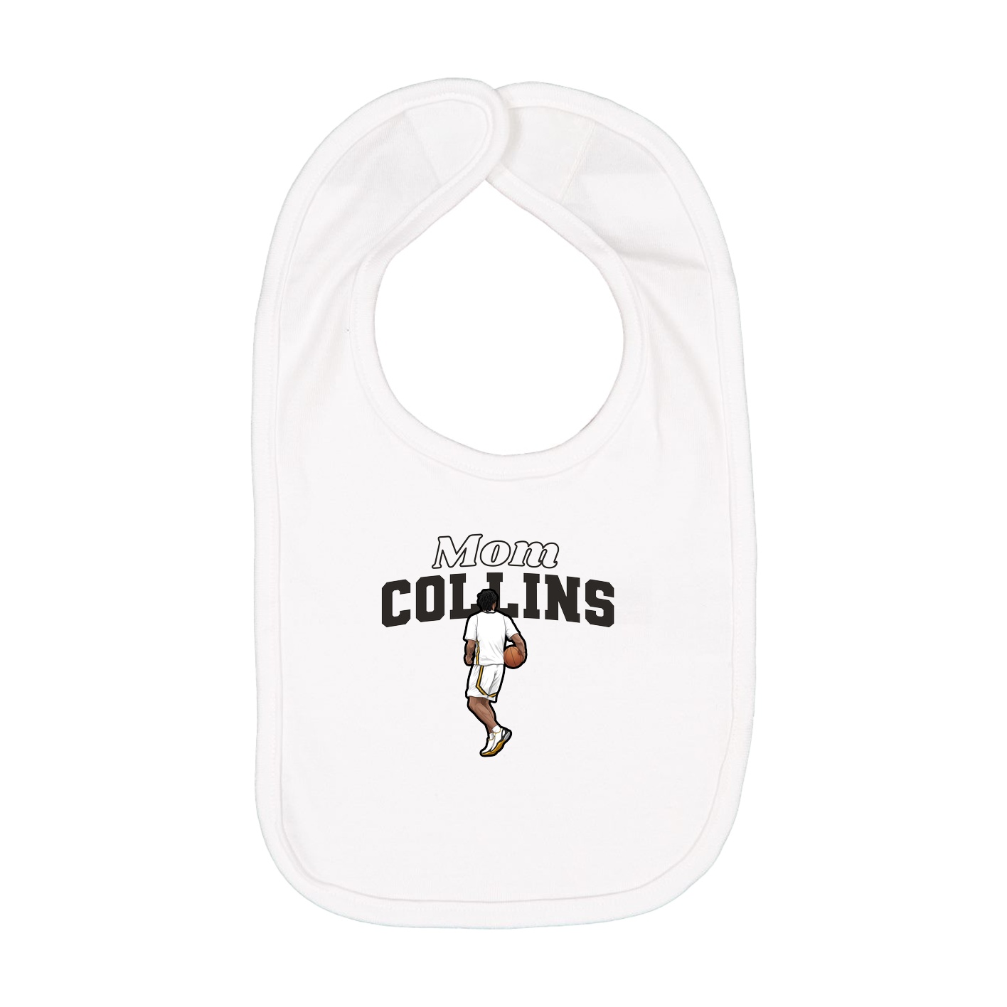 Infant Bib — Mothers Day Block in White