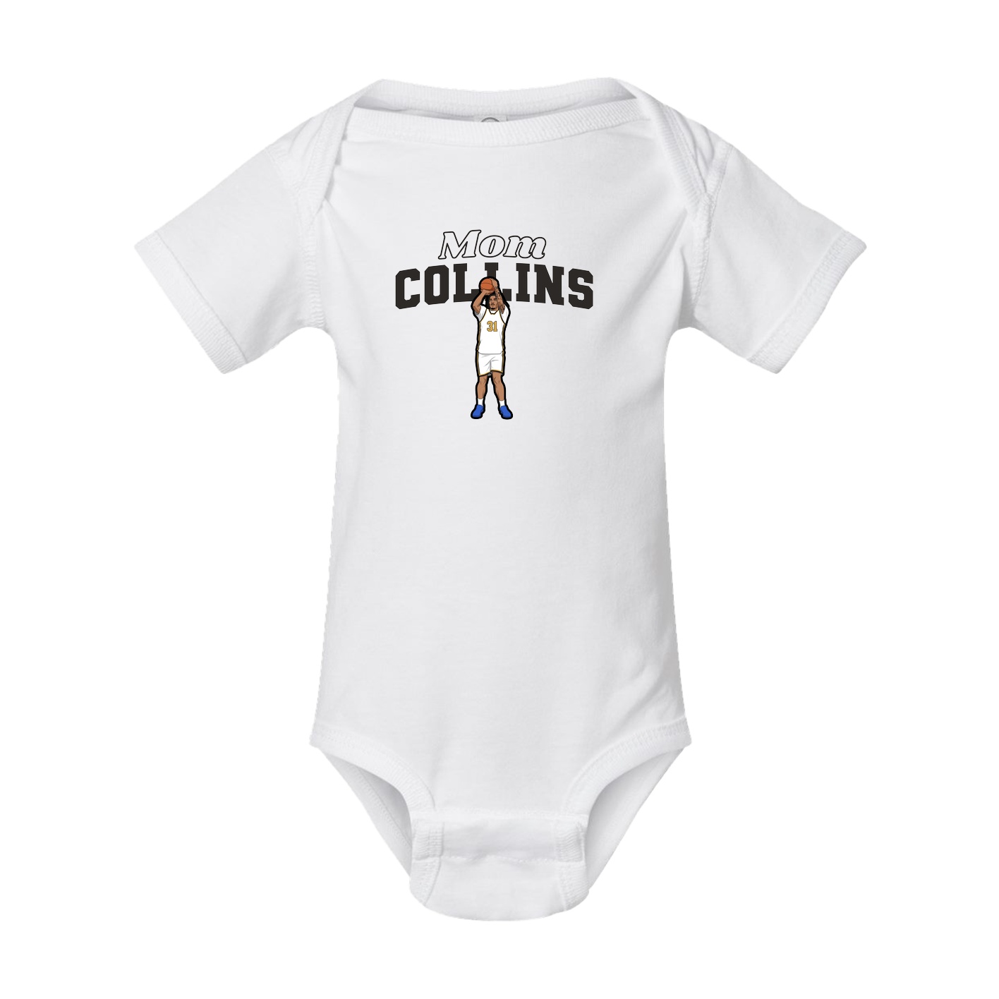 Baby Onesie — Mothers Day Block in White