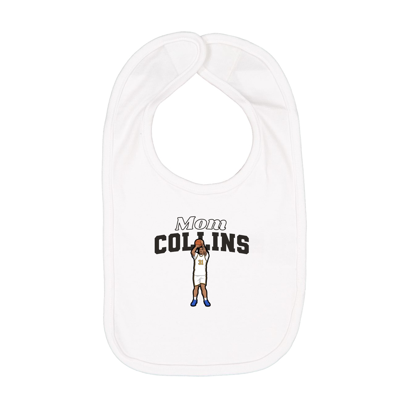 Infant Bib — Mothers Day Block in White