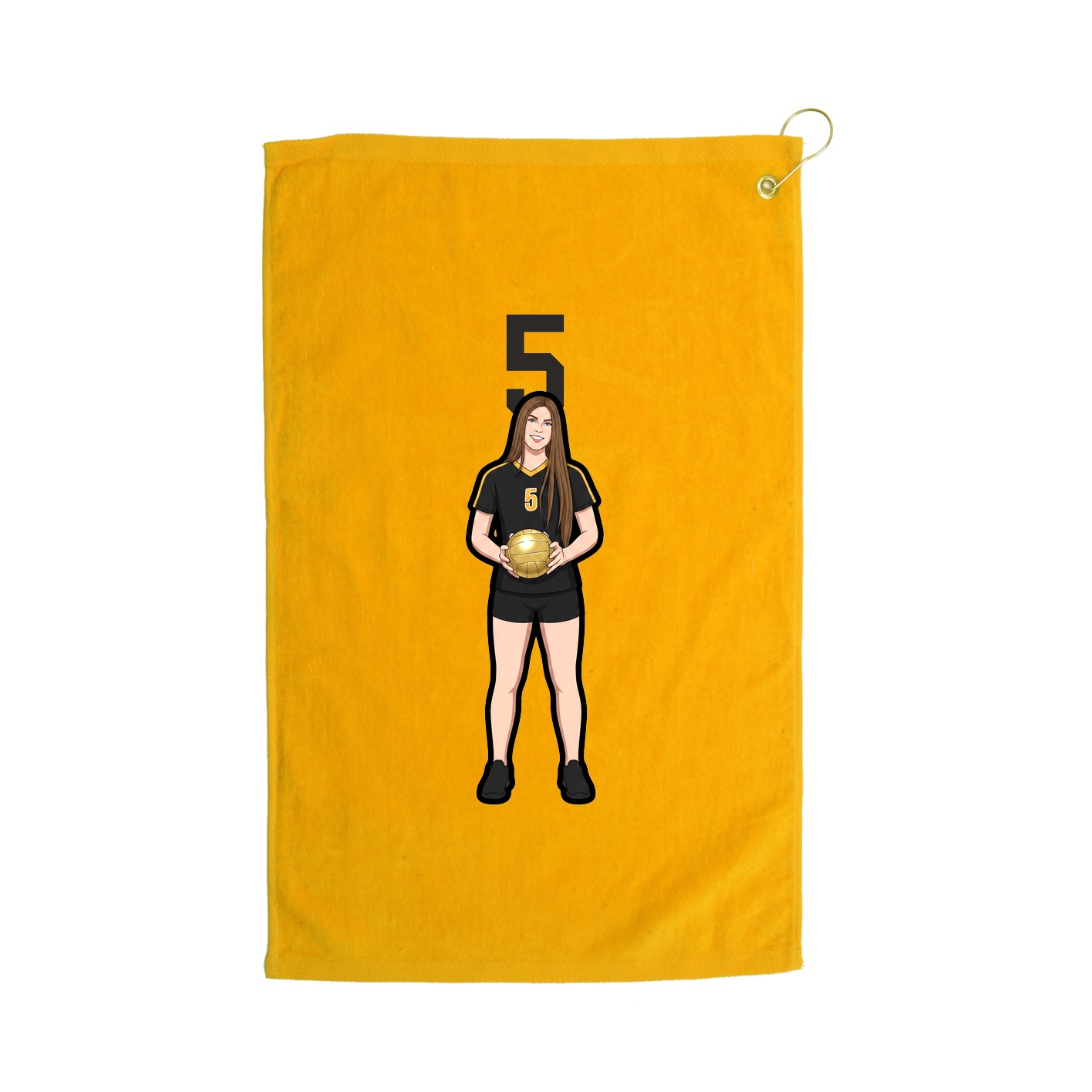 Golf Towel — Number Top in Gold