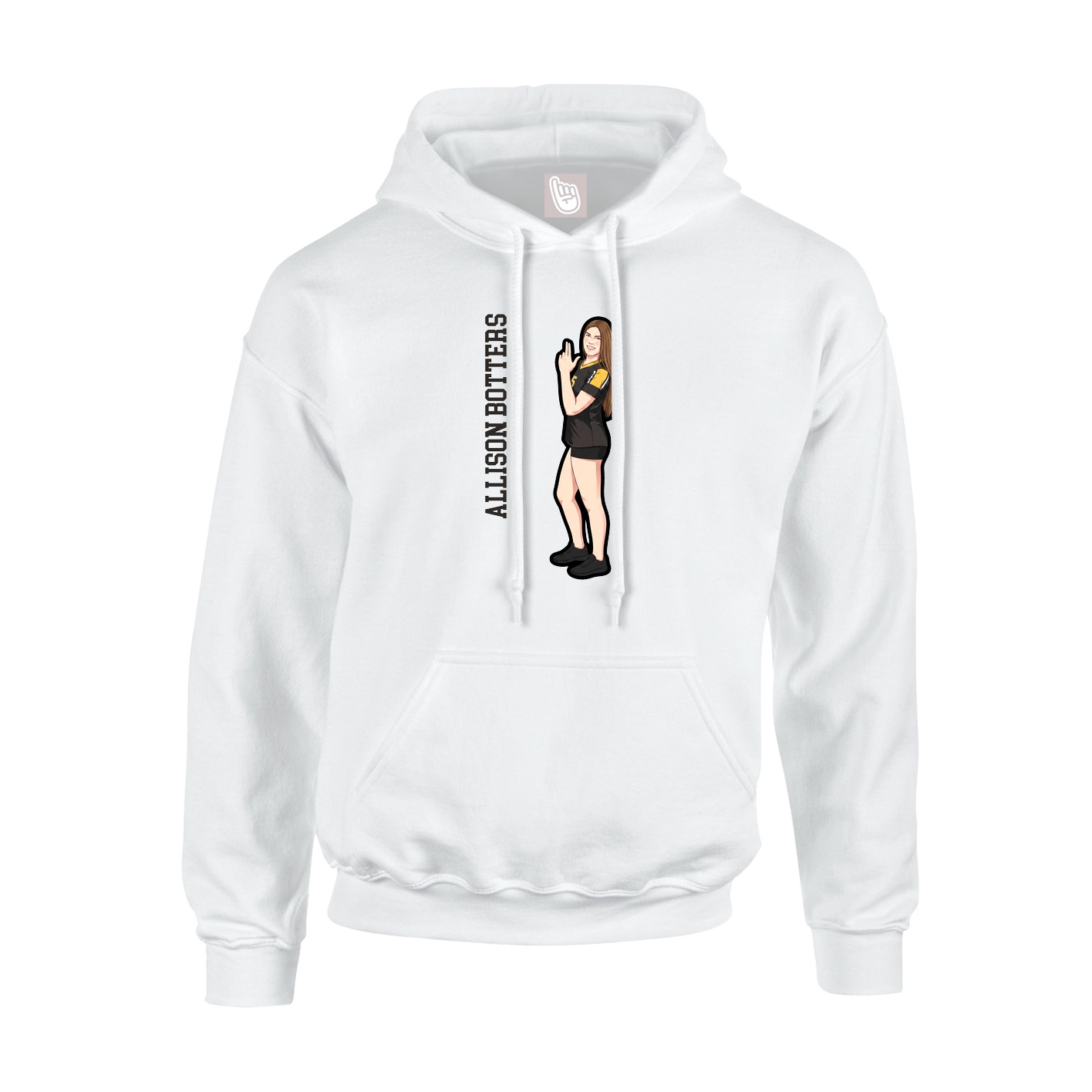 Hoodie — Name Vertical in White
