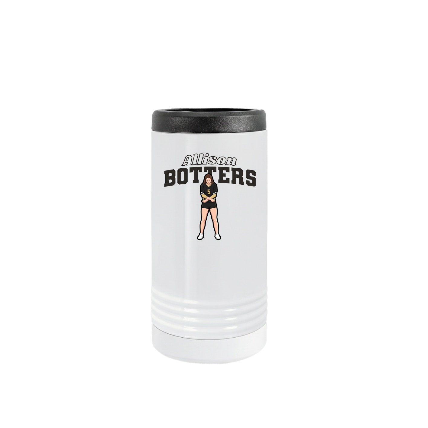 Slim Beverage Holder — Name Arch in White