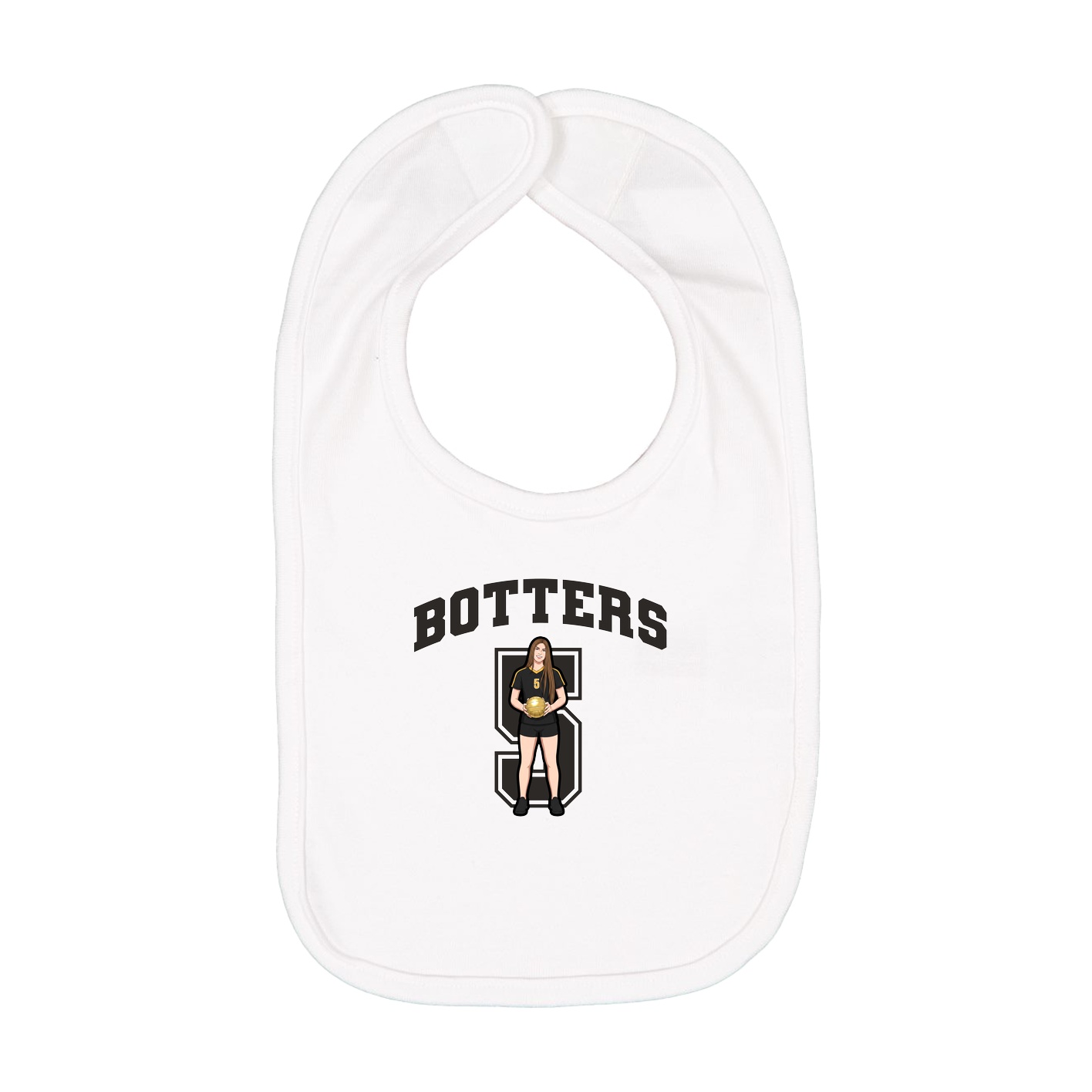 Infant Bib — Number in White