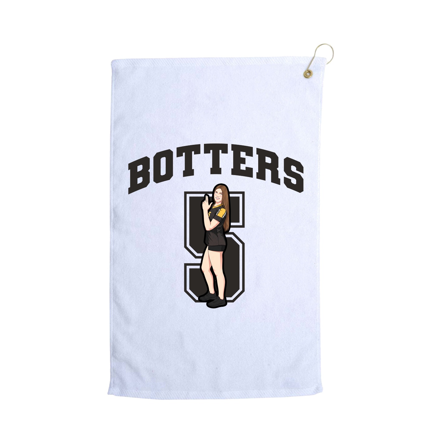 Golf Towel — Number in White