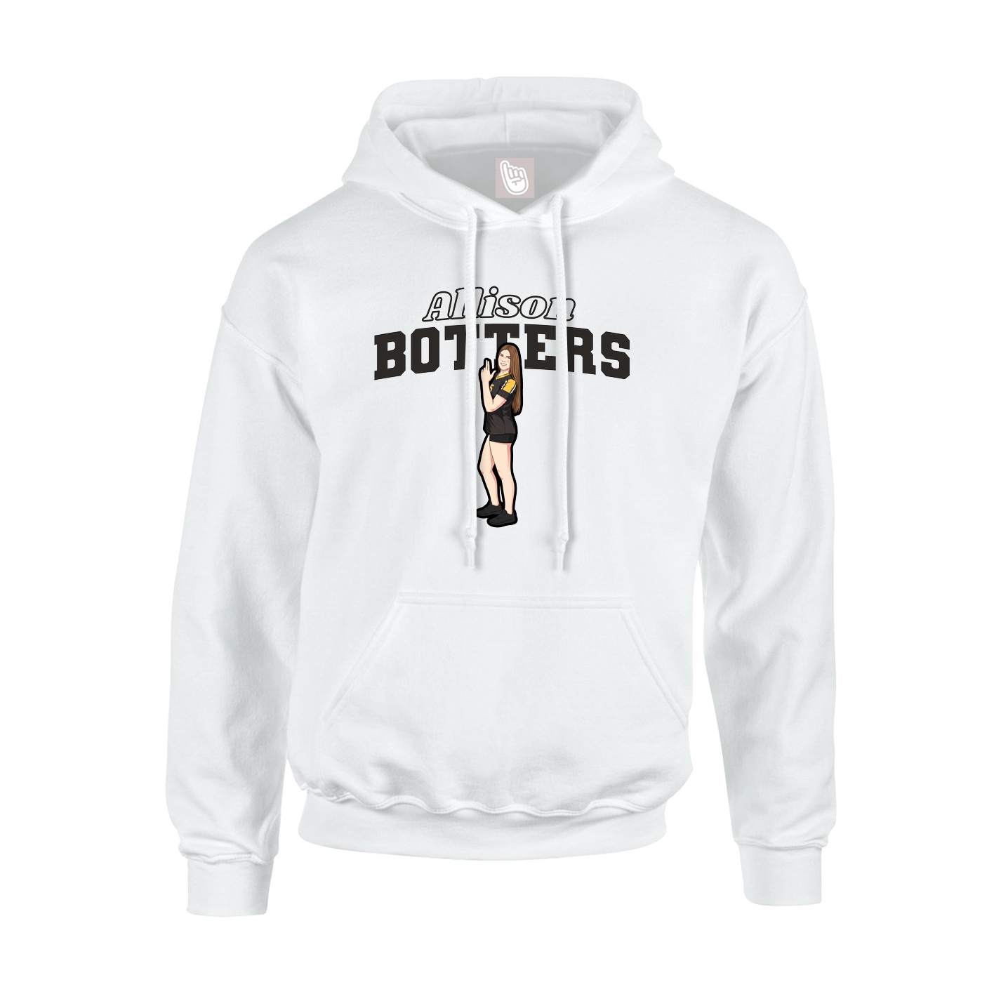 Youth Hoodie — Name Arch in White