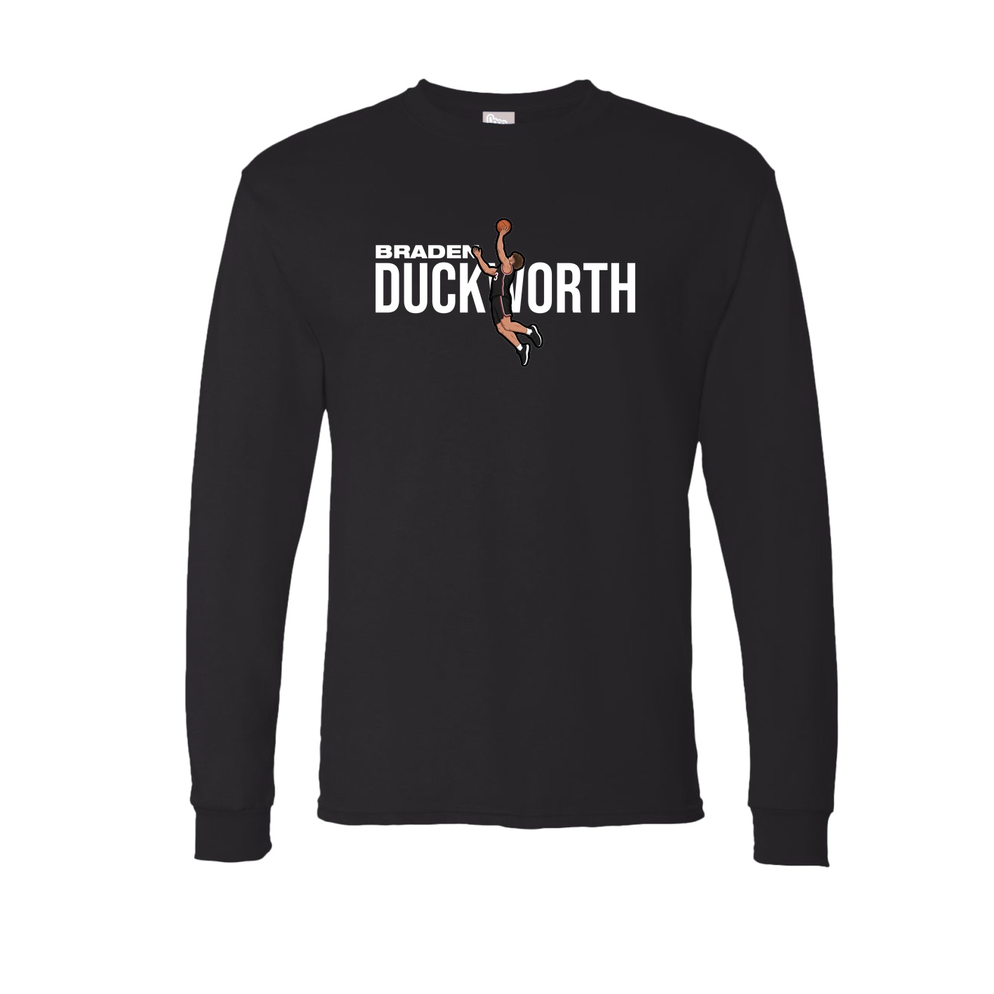 Long Sleeve Tee — Player Name in Black