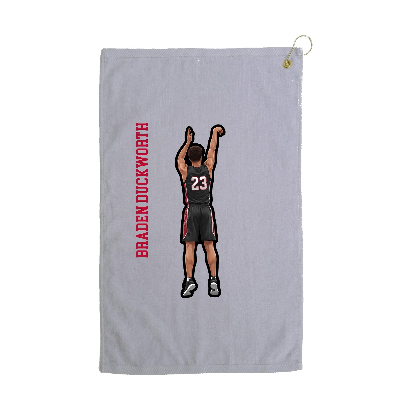 Golf Towel — Name Vertical in Grey