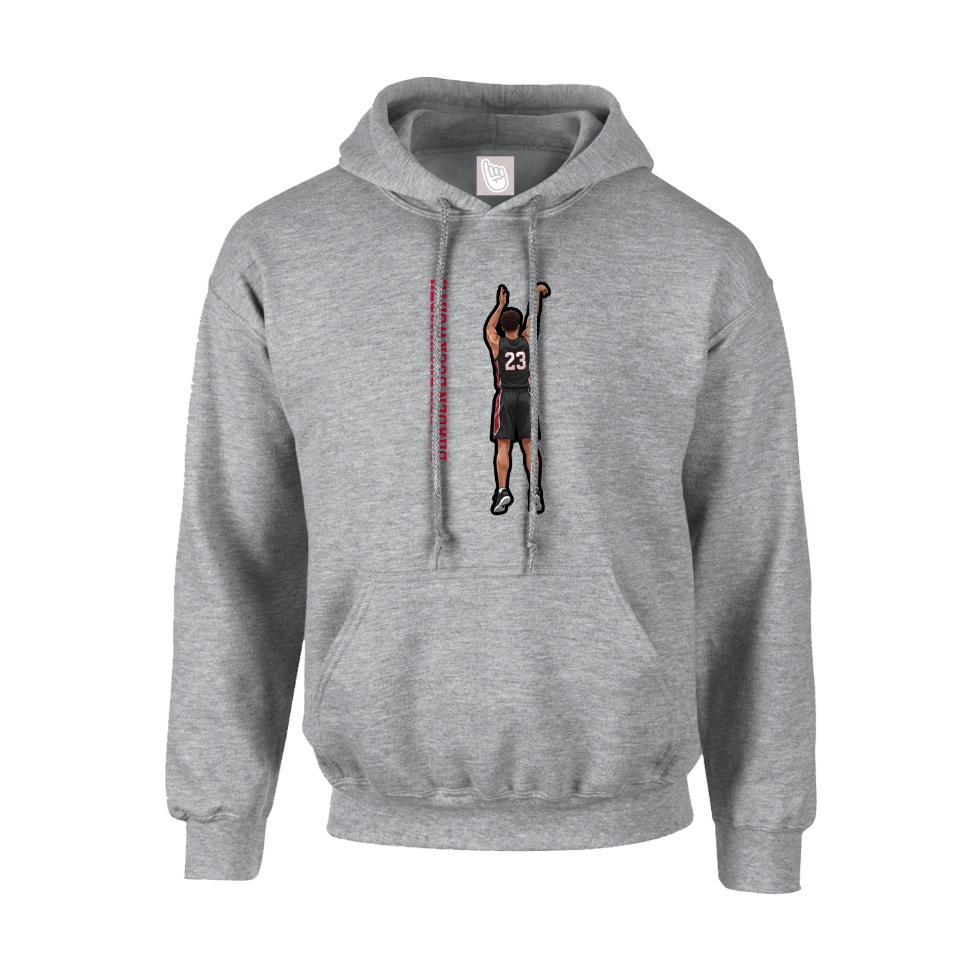 Youth Hoodie — Name Vertical in Grey