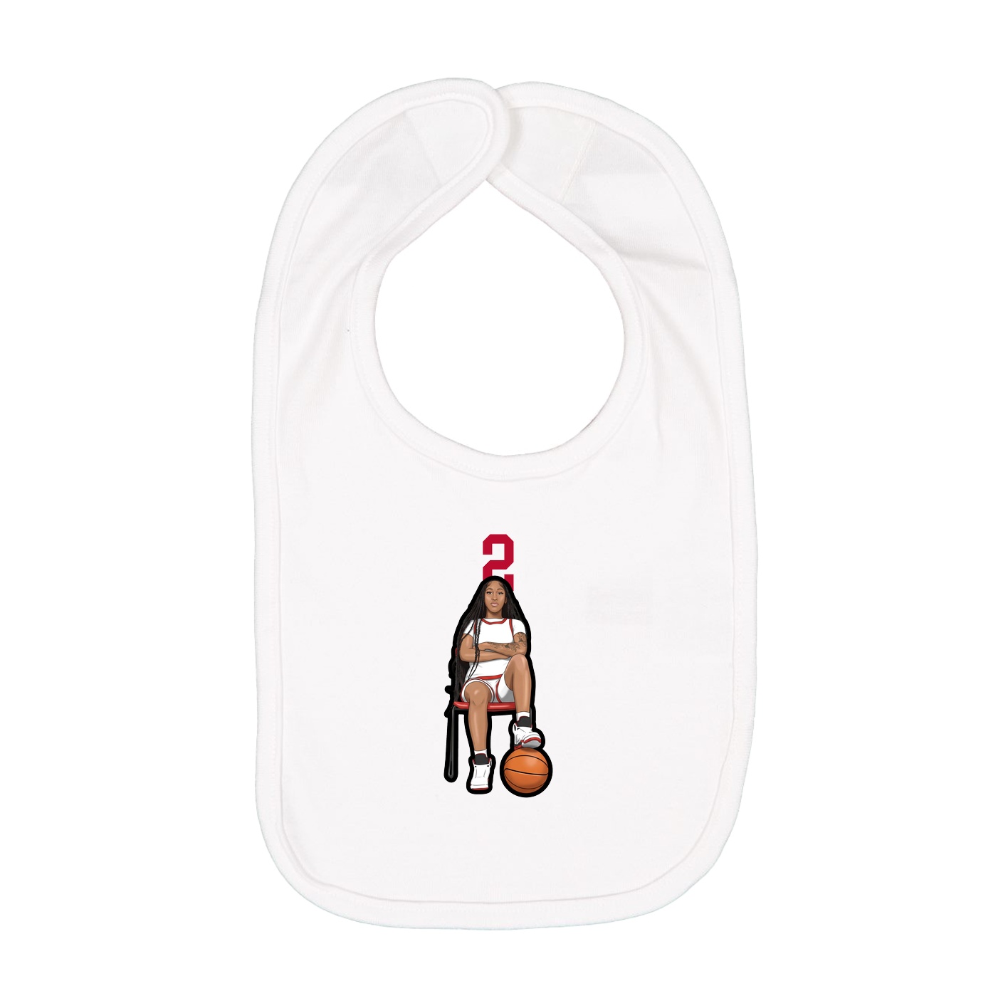 Infant Bib — Number Top in White