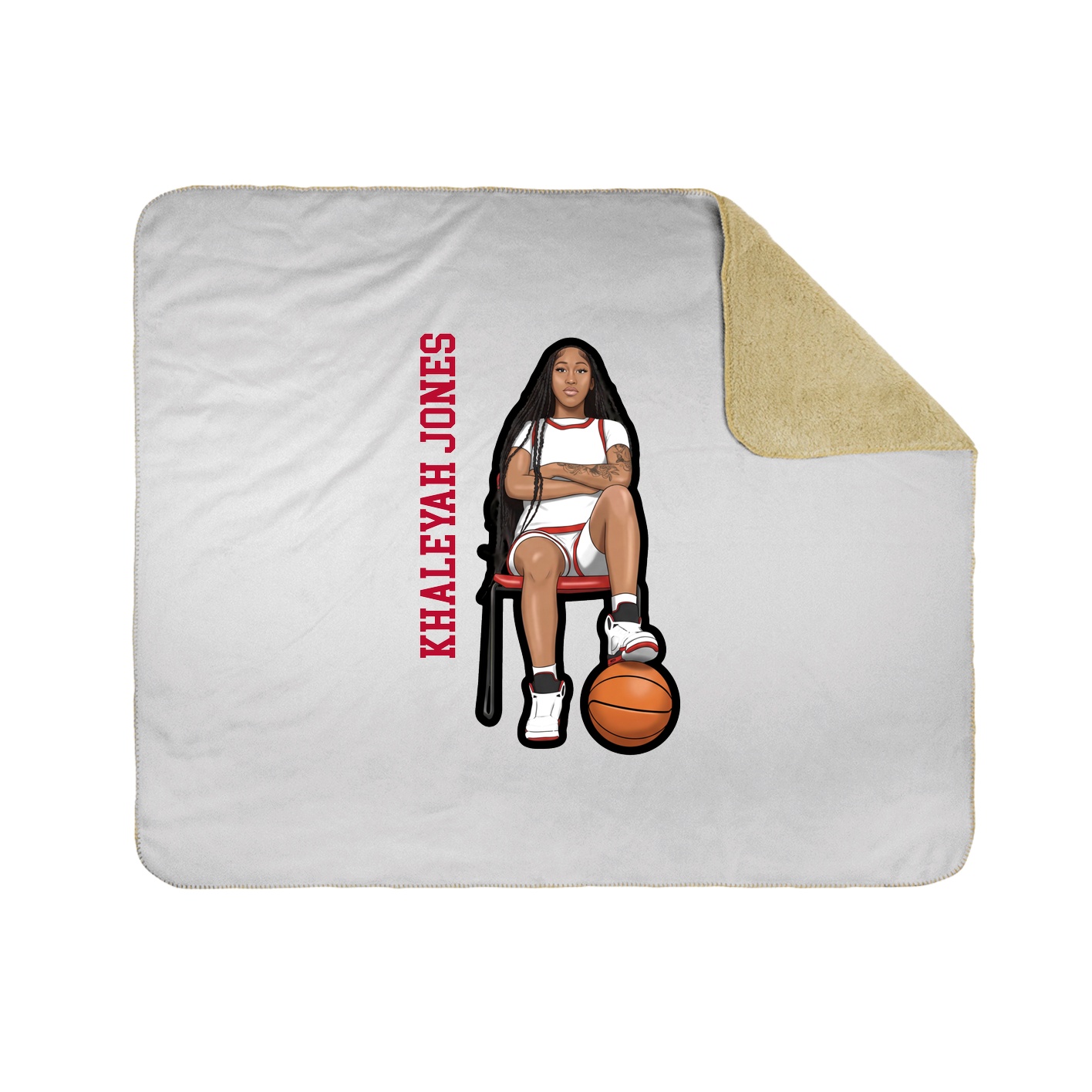 Throw Blanket — Name Vertical in White