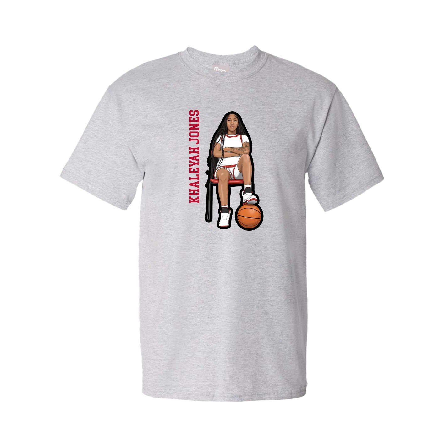 Tee — Name Vertical in Grey