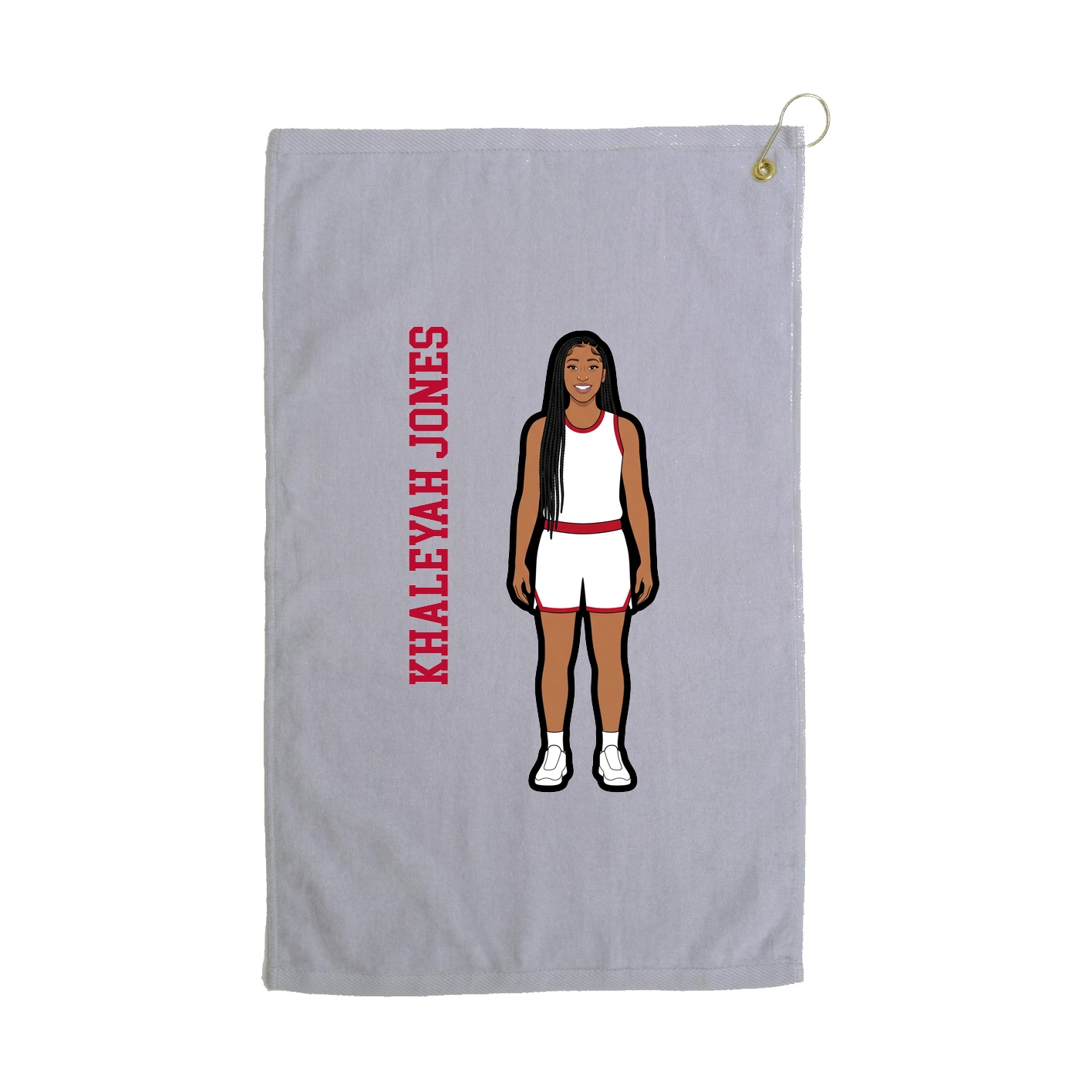 Golf Towel — Name Vertical in Grey