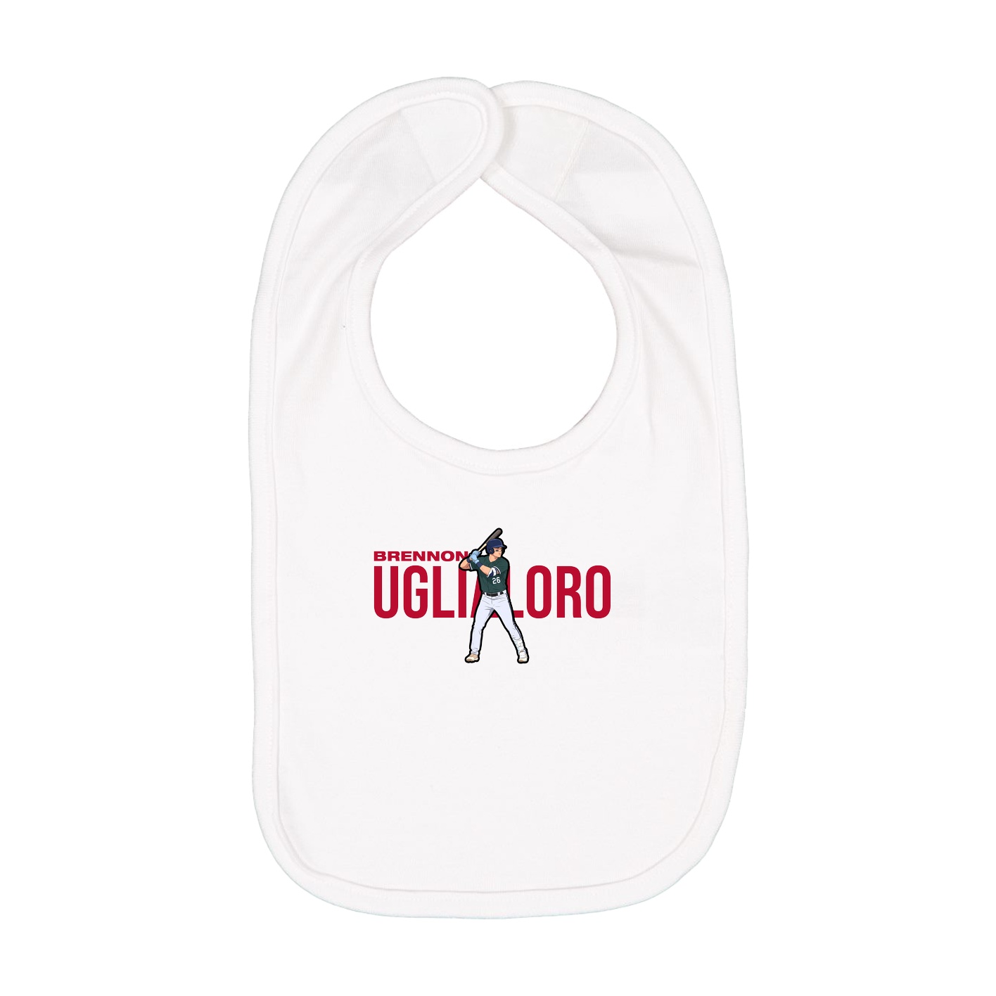 Infant Bib — Player Name in White