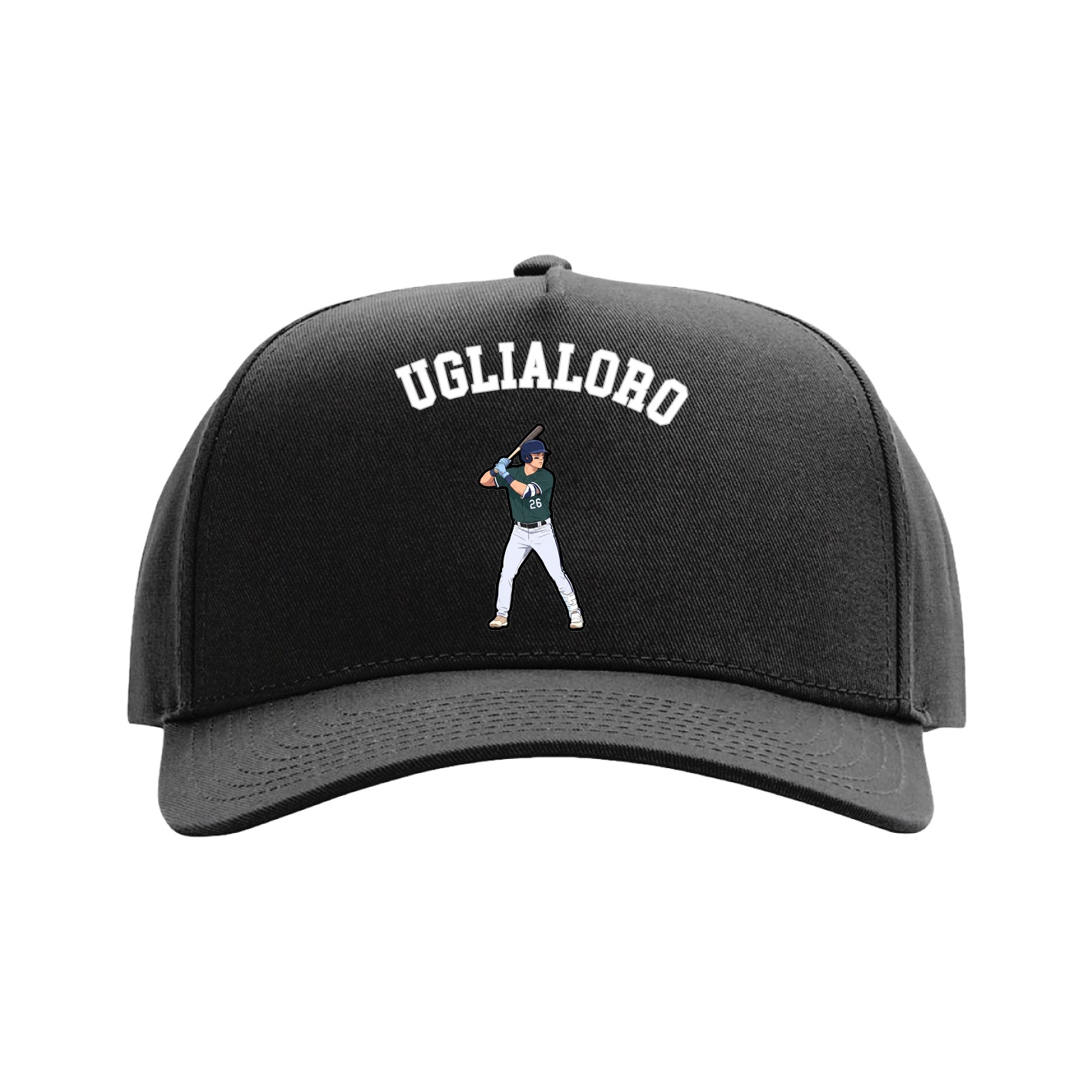 Full Fabric Five-Panel Champ Cap — Shirsey Arch in Black