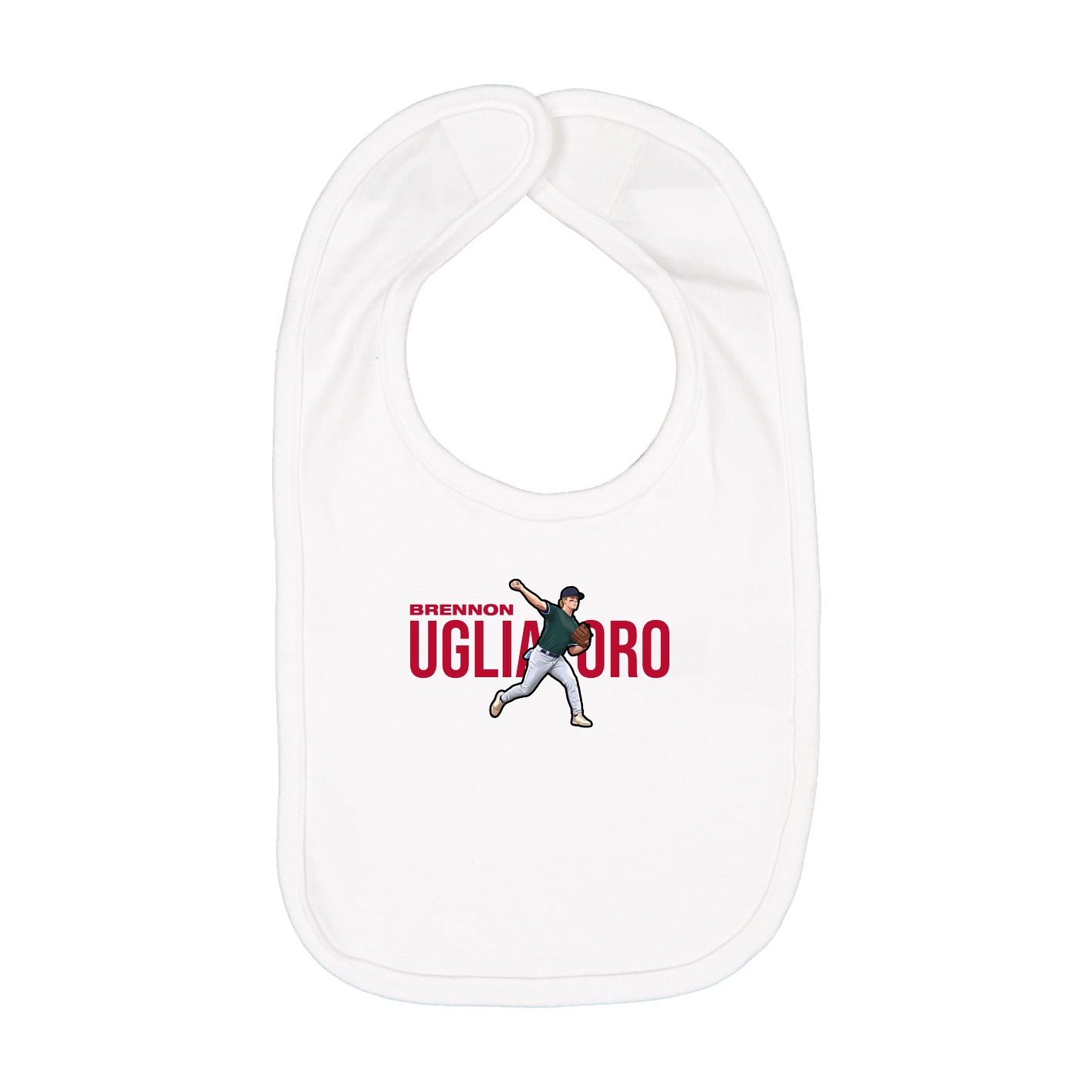Infant Bib — Player Name in White