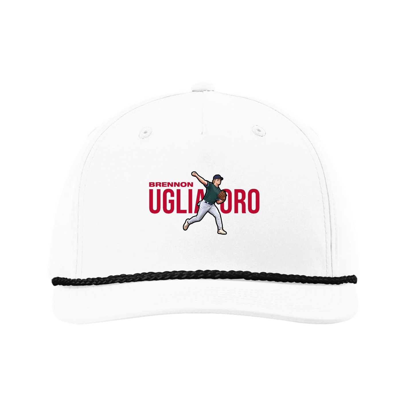 Five-Panel Classic Rope Cap — Player Name in White