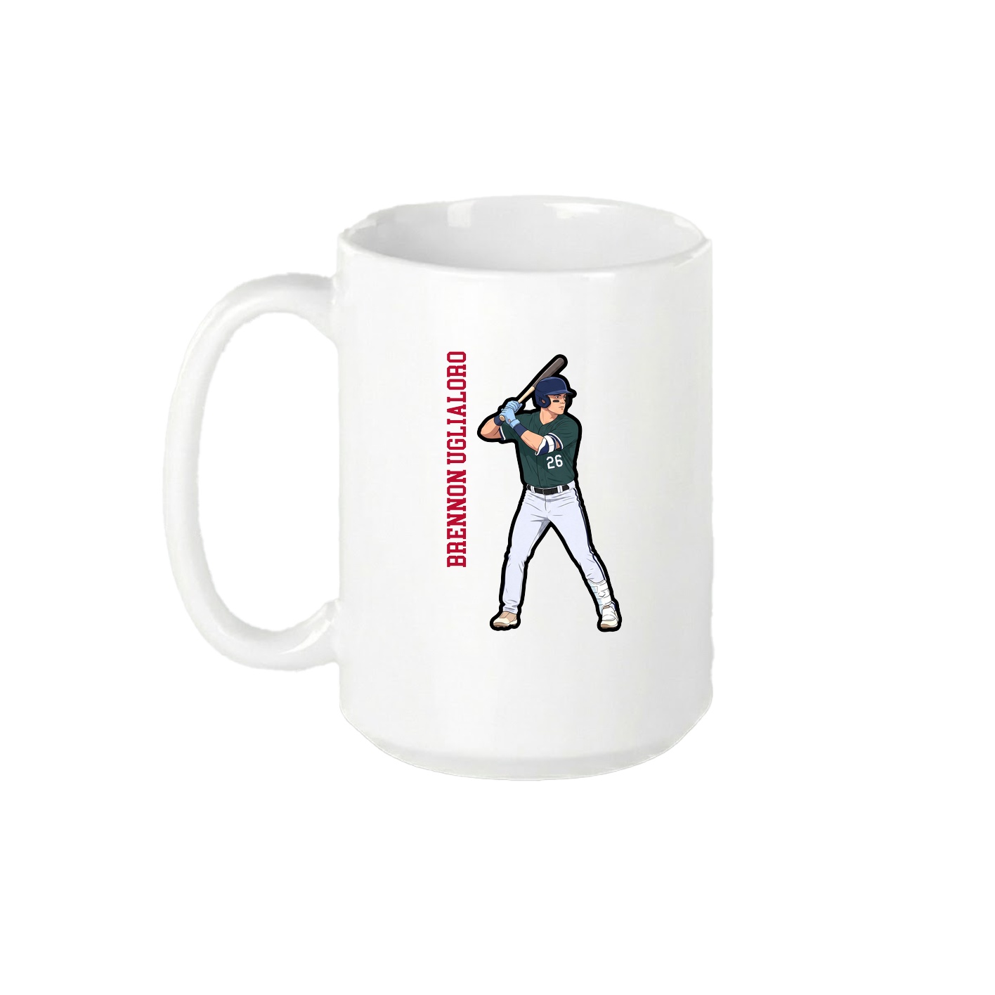 15oz Coffee Mug — Name Vertical in White
