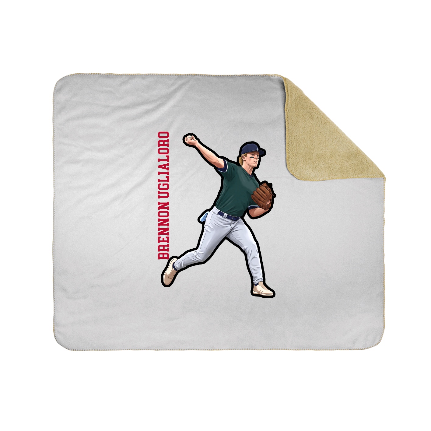 Throw Blanket — Name Vertical in White