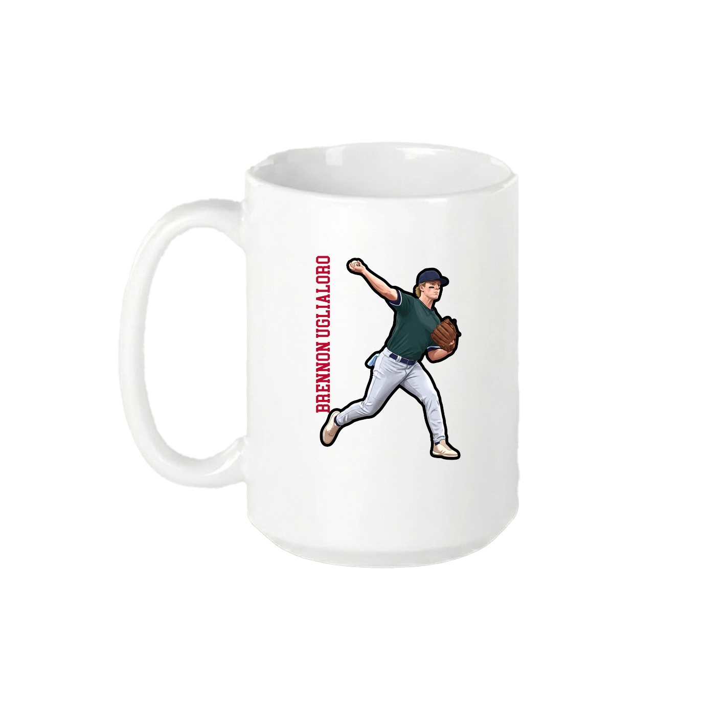 15oz Coffee Mug — Name Vertical in White