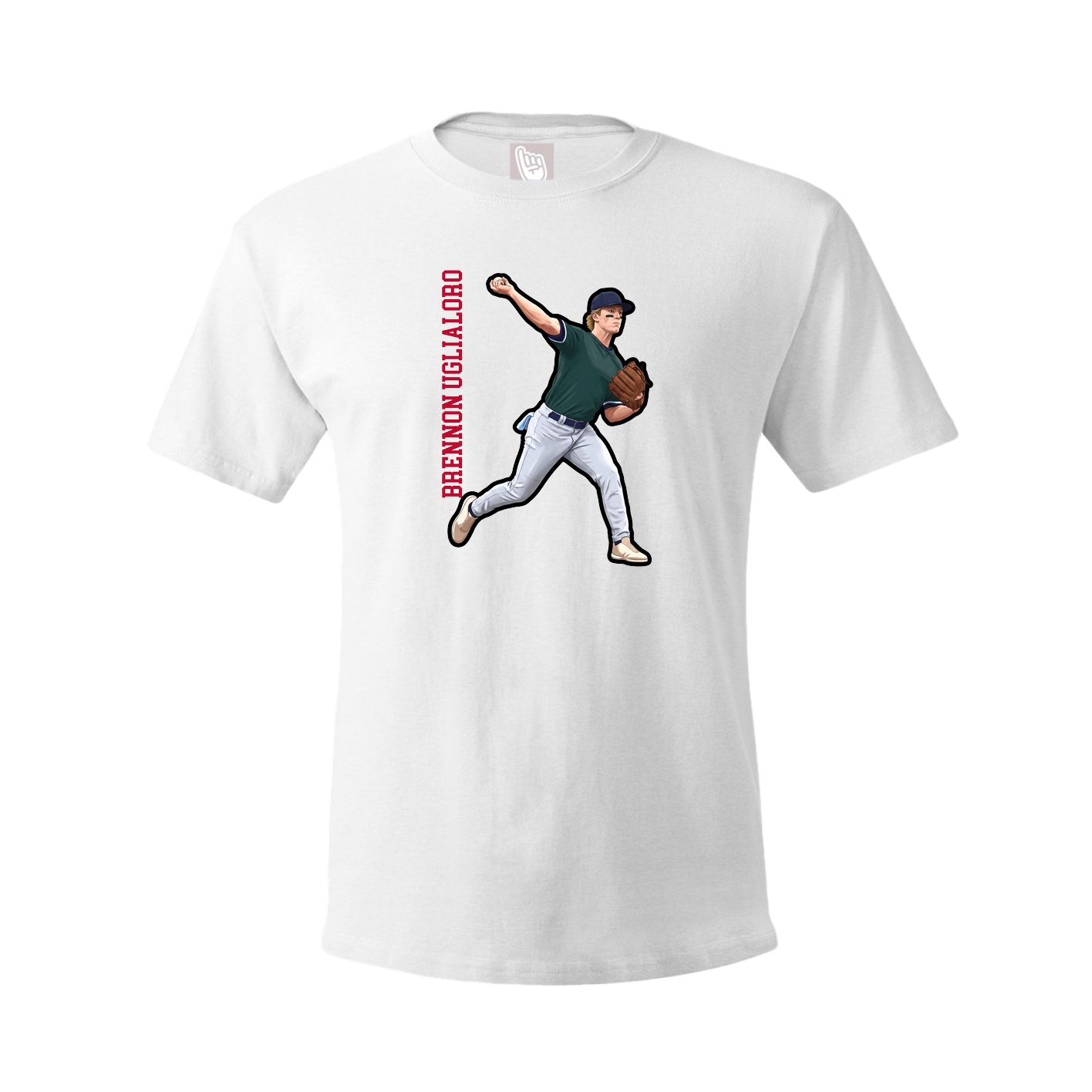 Tee — Name Vertical in White