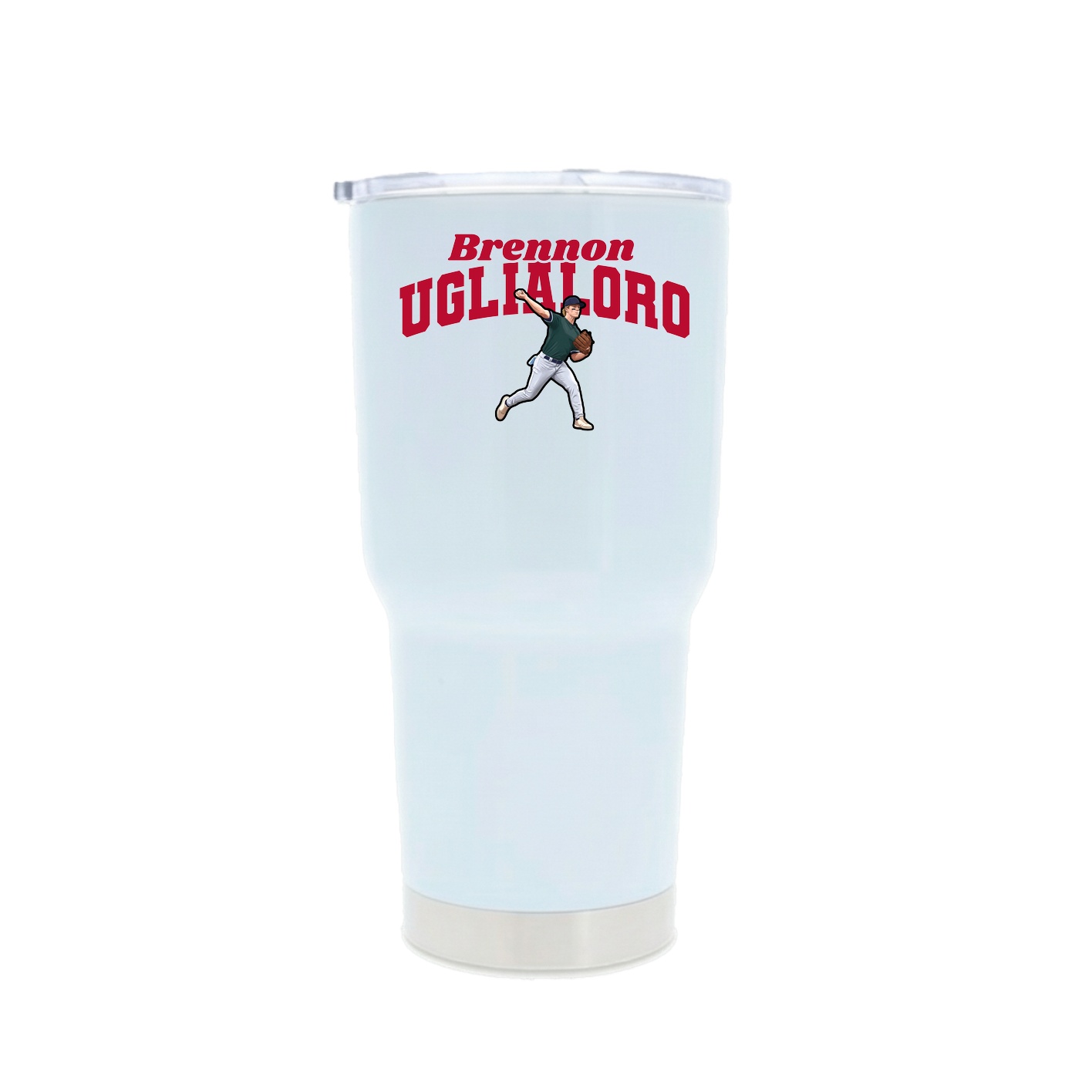 30oz Stainless Steel Tumbler — Signature Arch in White