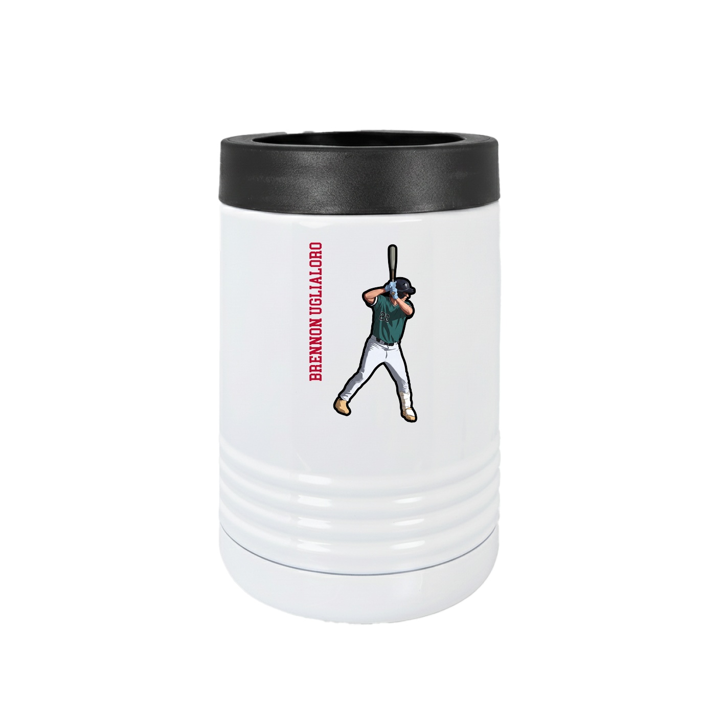 Beverage Holder — Name Vertical in White