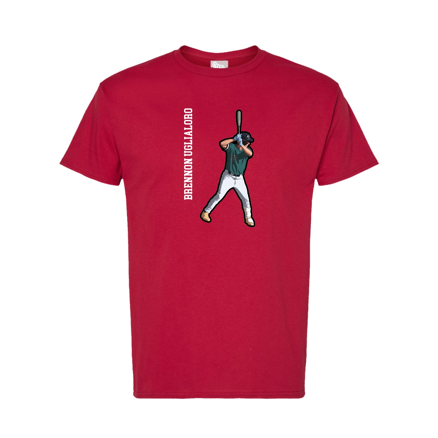 Tee — Name Vertical in Crimson