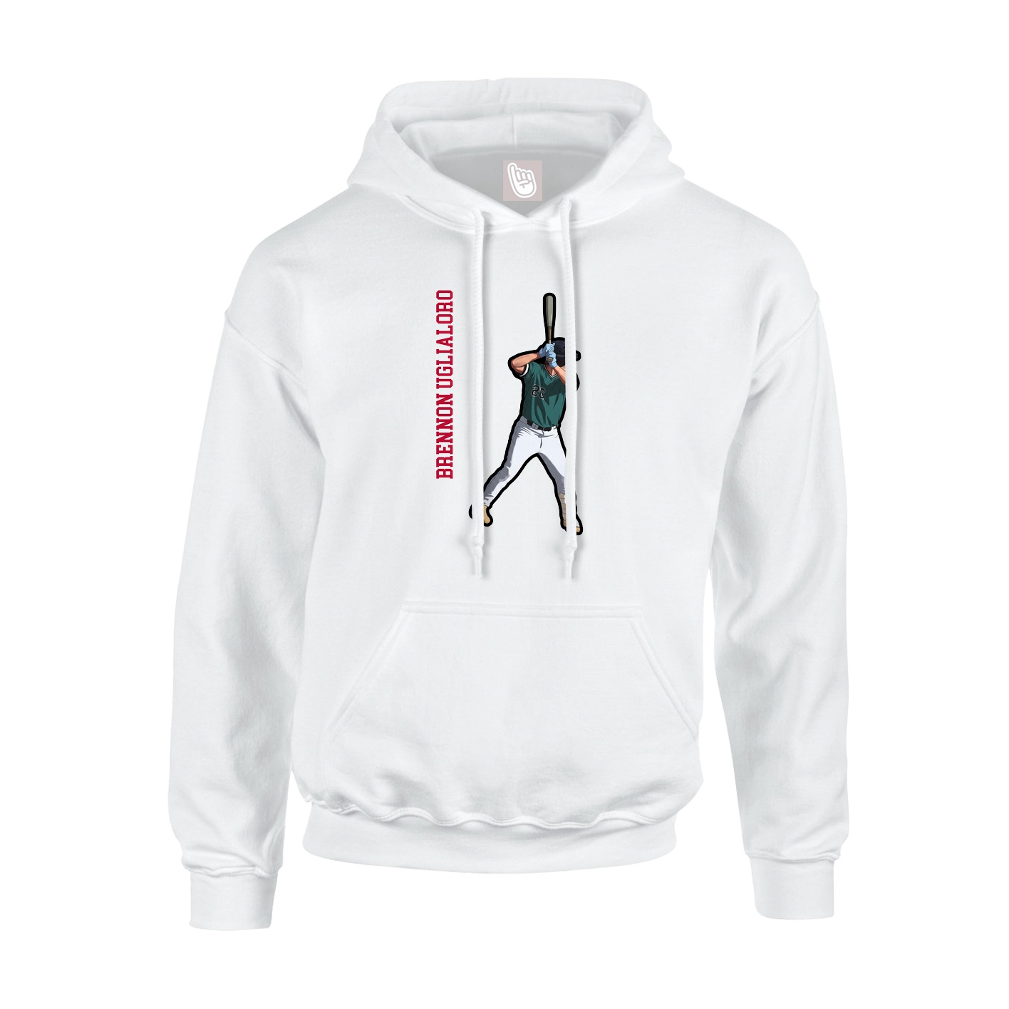 Hoodie — Name Vertical in White