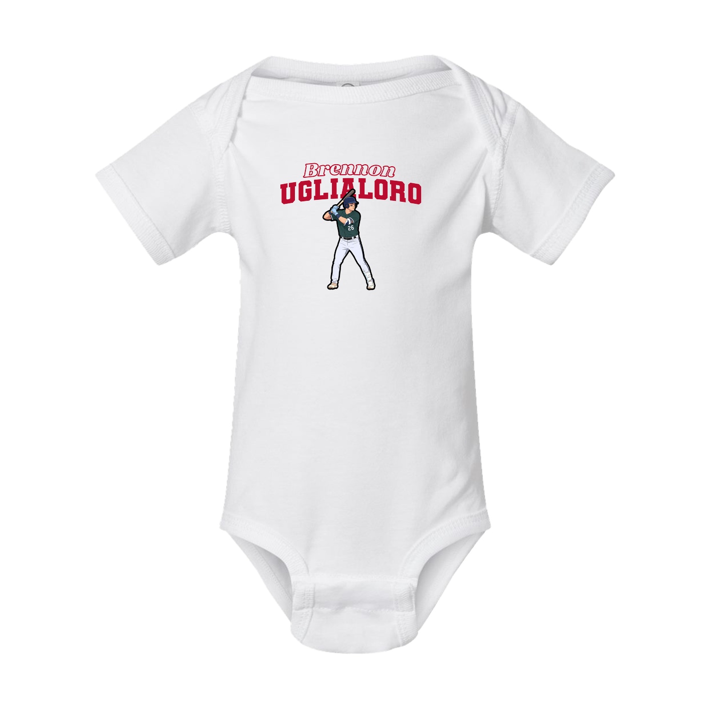 Baby Onesie — Name Arch in White