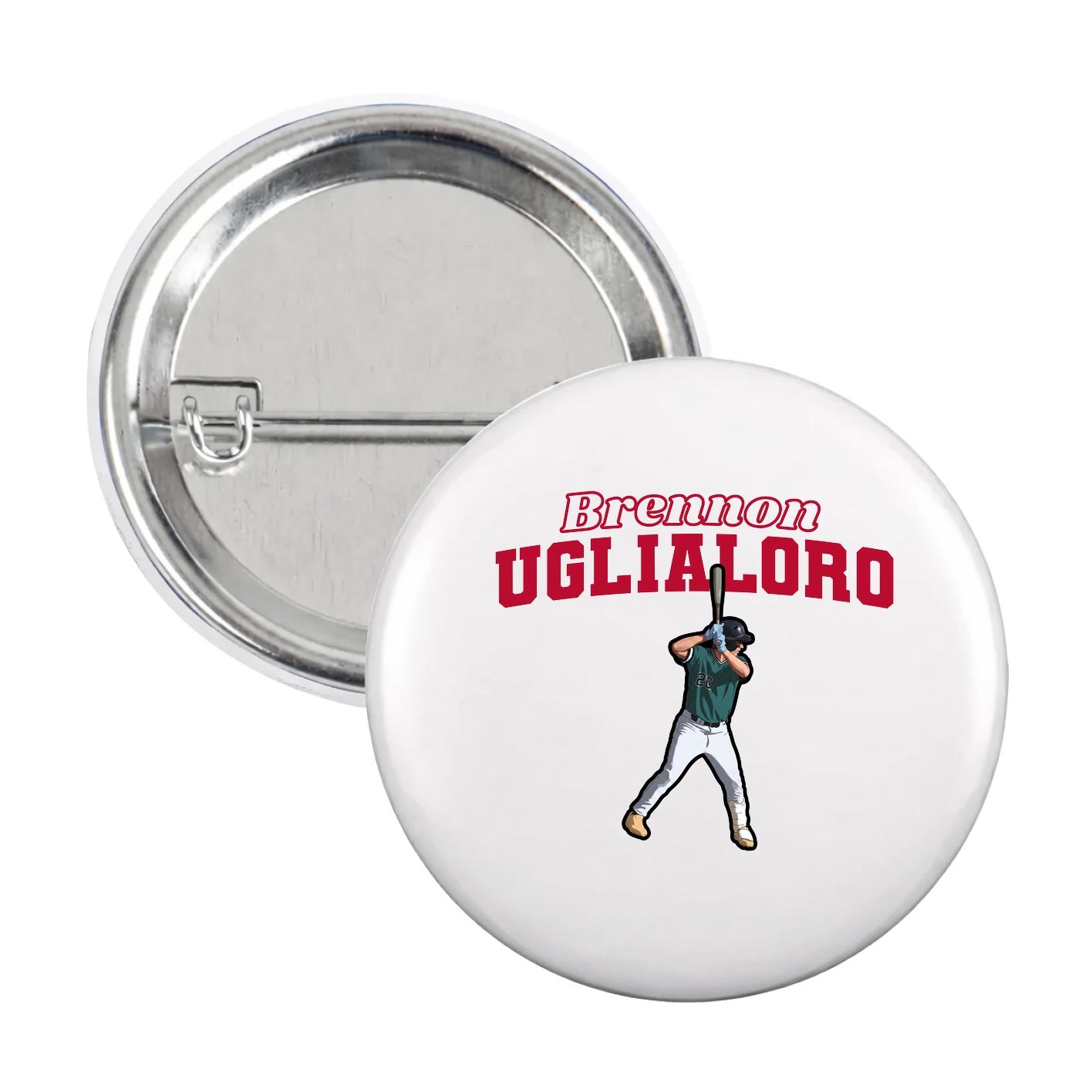 Game Day Button — Name Arch in White