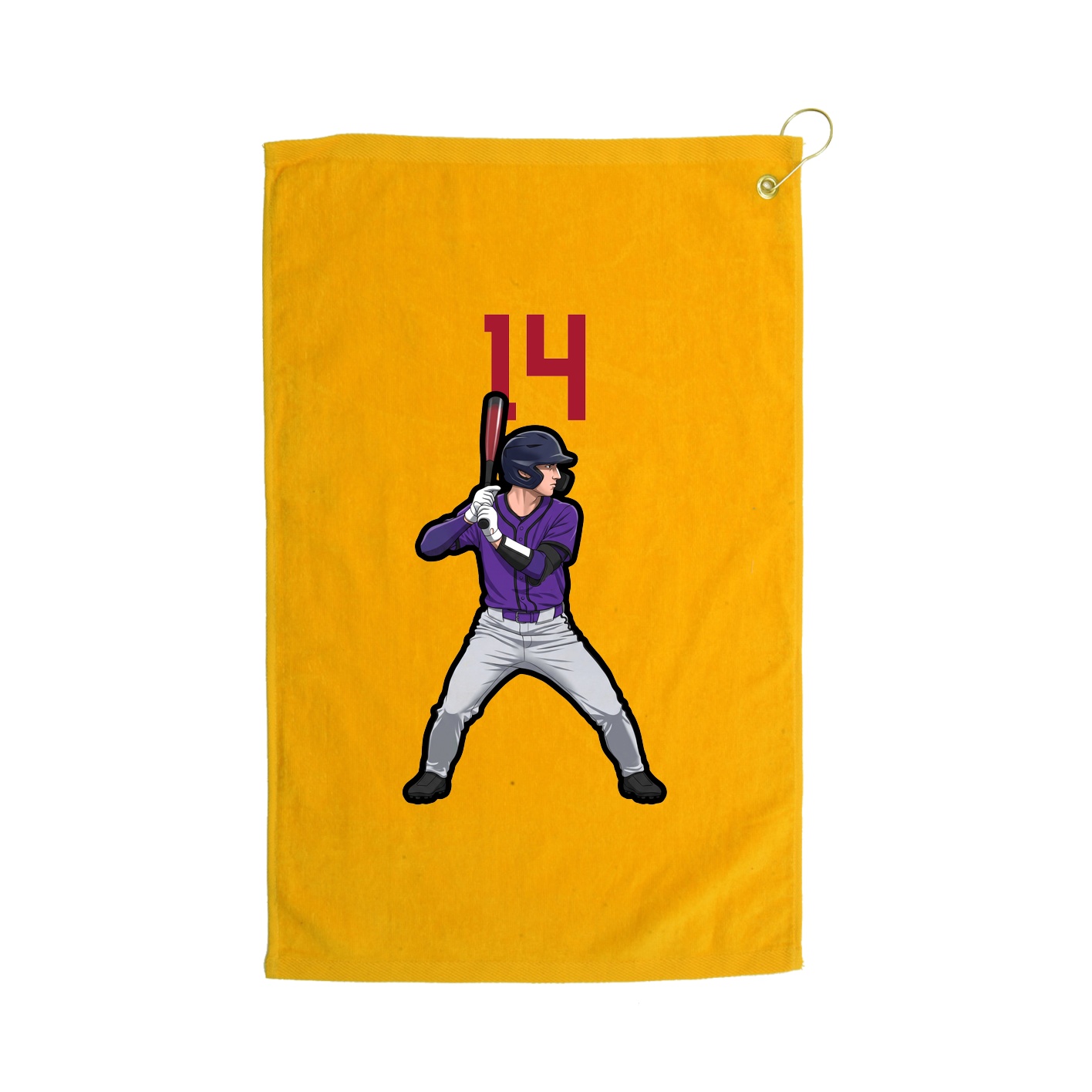Golf Towel — Number Top in Gold