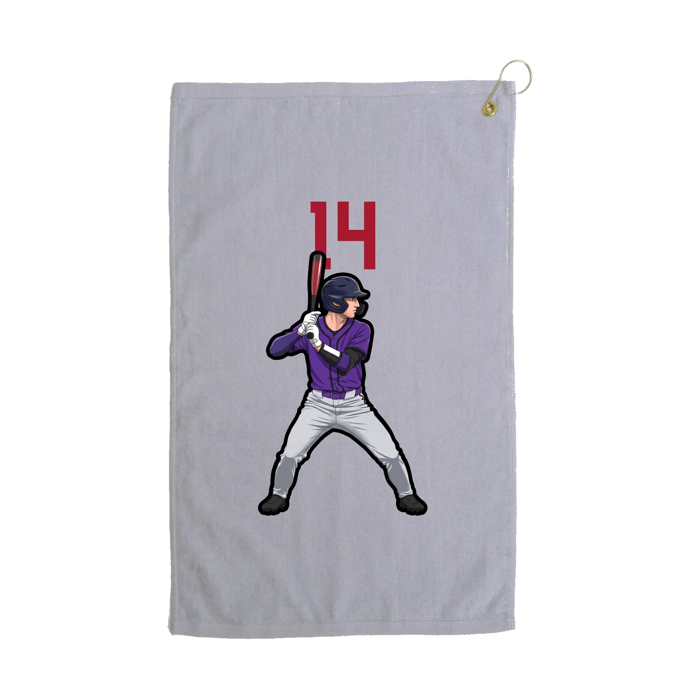 Golf Towel — Number Top in Grey