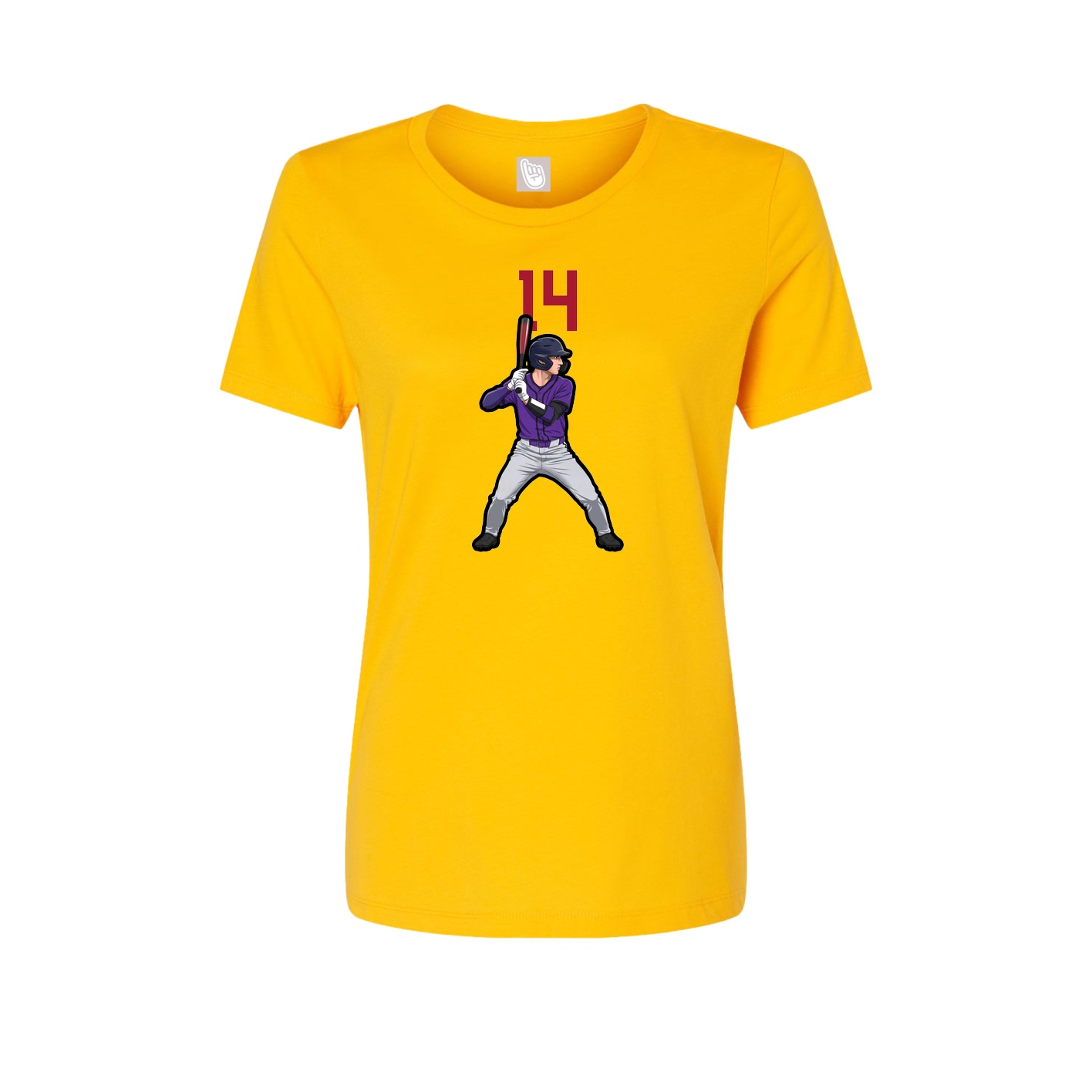 Womens Tee — Number Top in Gold