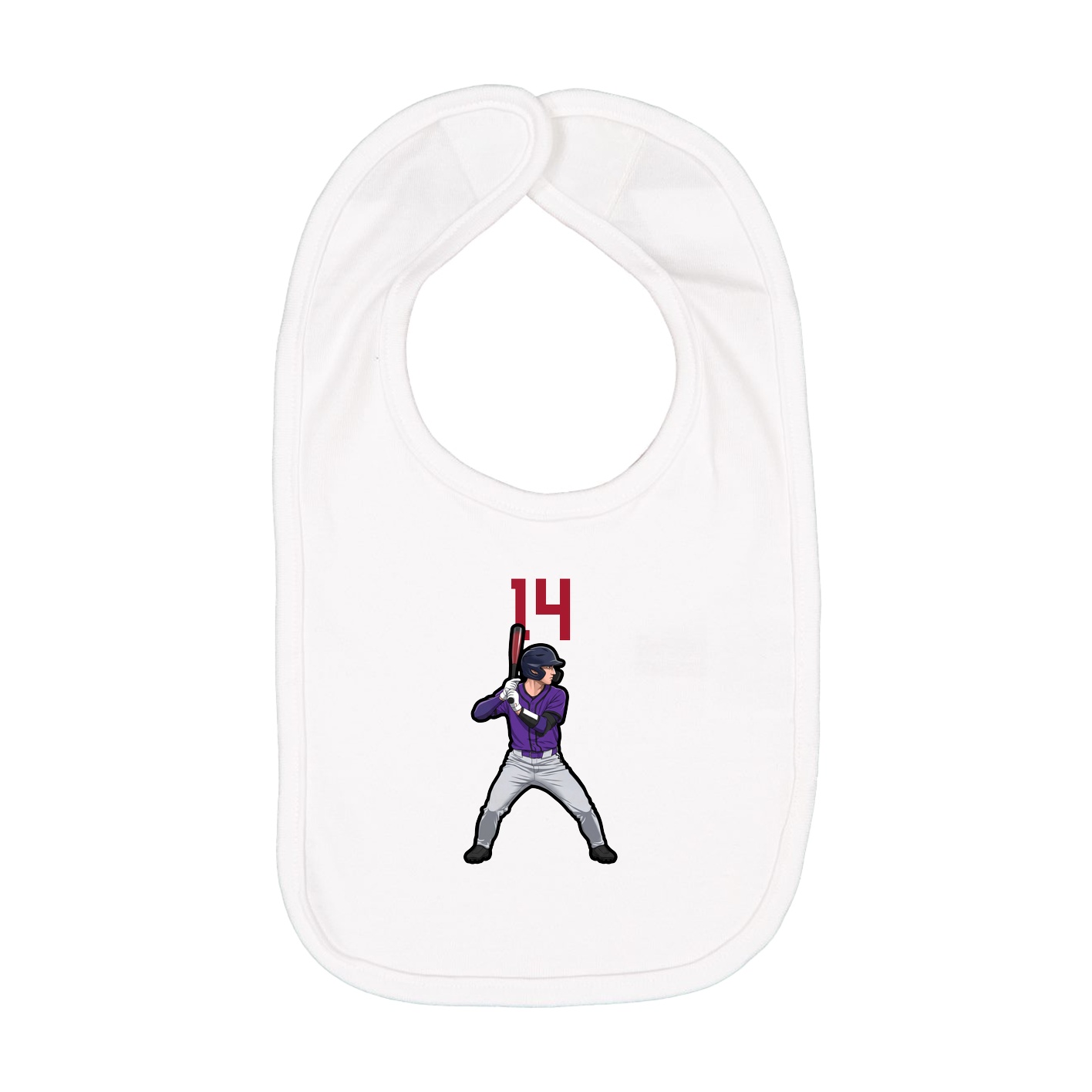 Infant Bib — Number Top in White