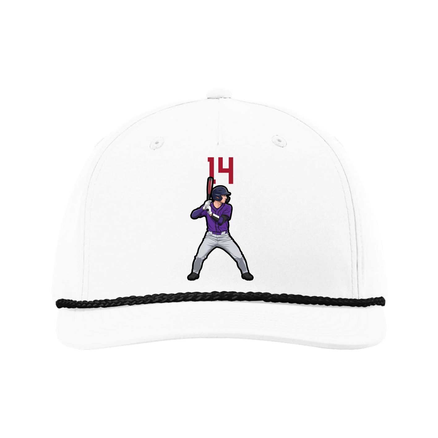 Five-Panel Classic Rope Cap — Number Top in White