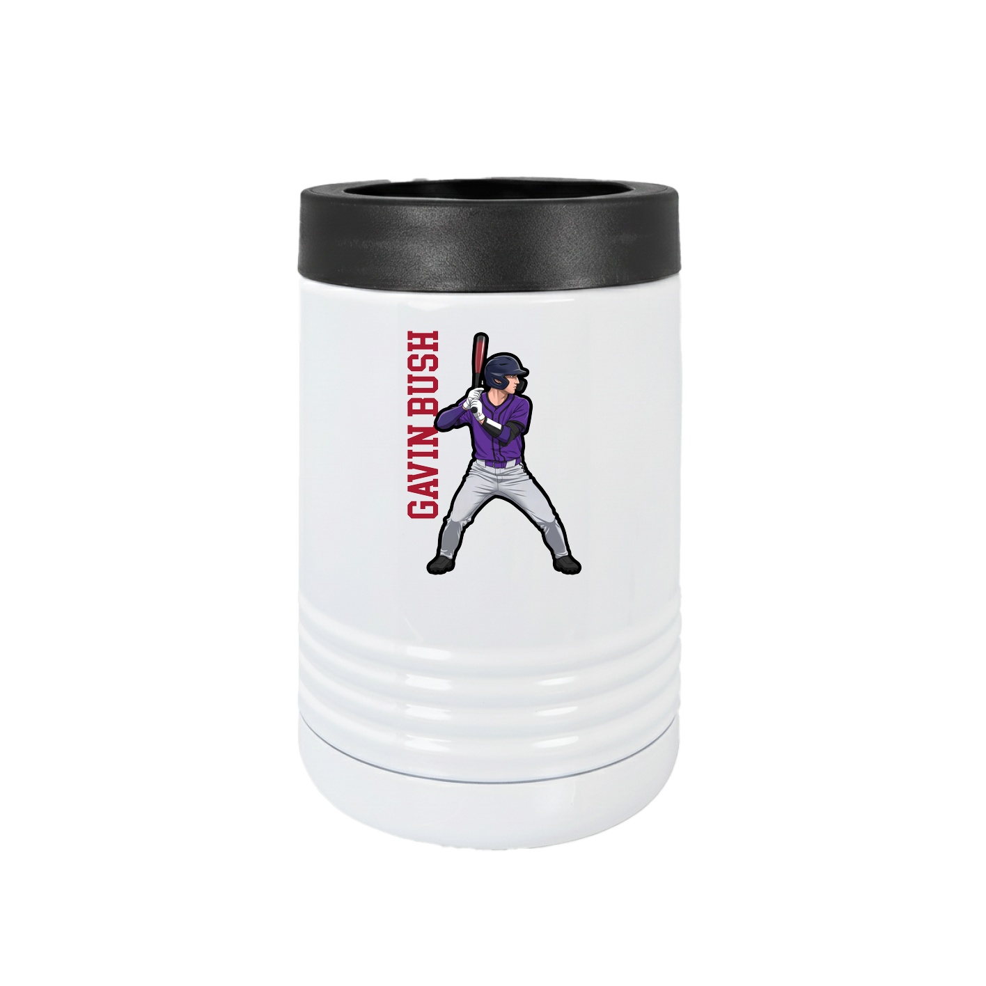 Beverage Holder — Name Vertical in White
