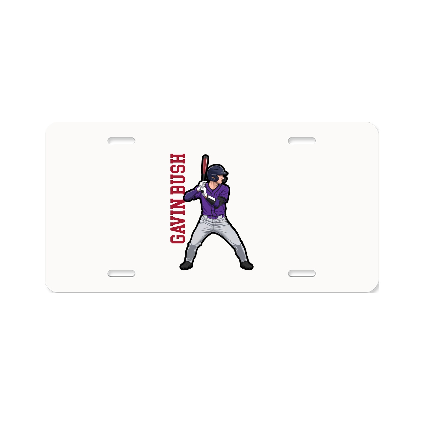 License Plate — Name Vertical in Classic