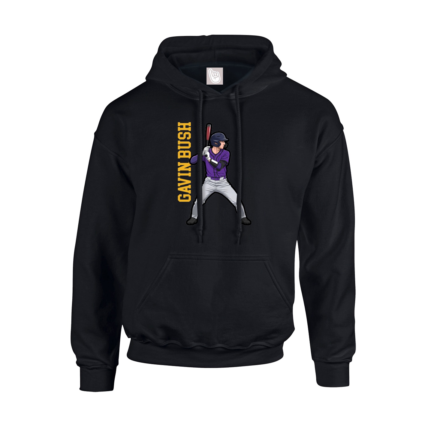 Hoodie — Name Vertical in Black