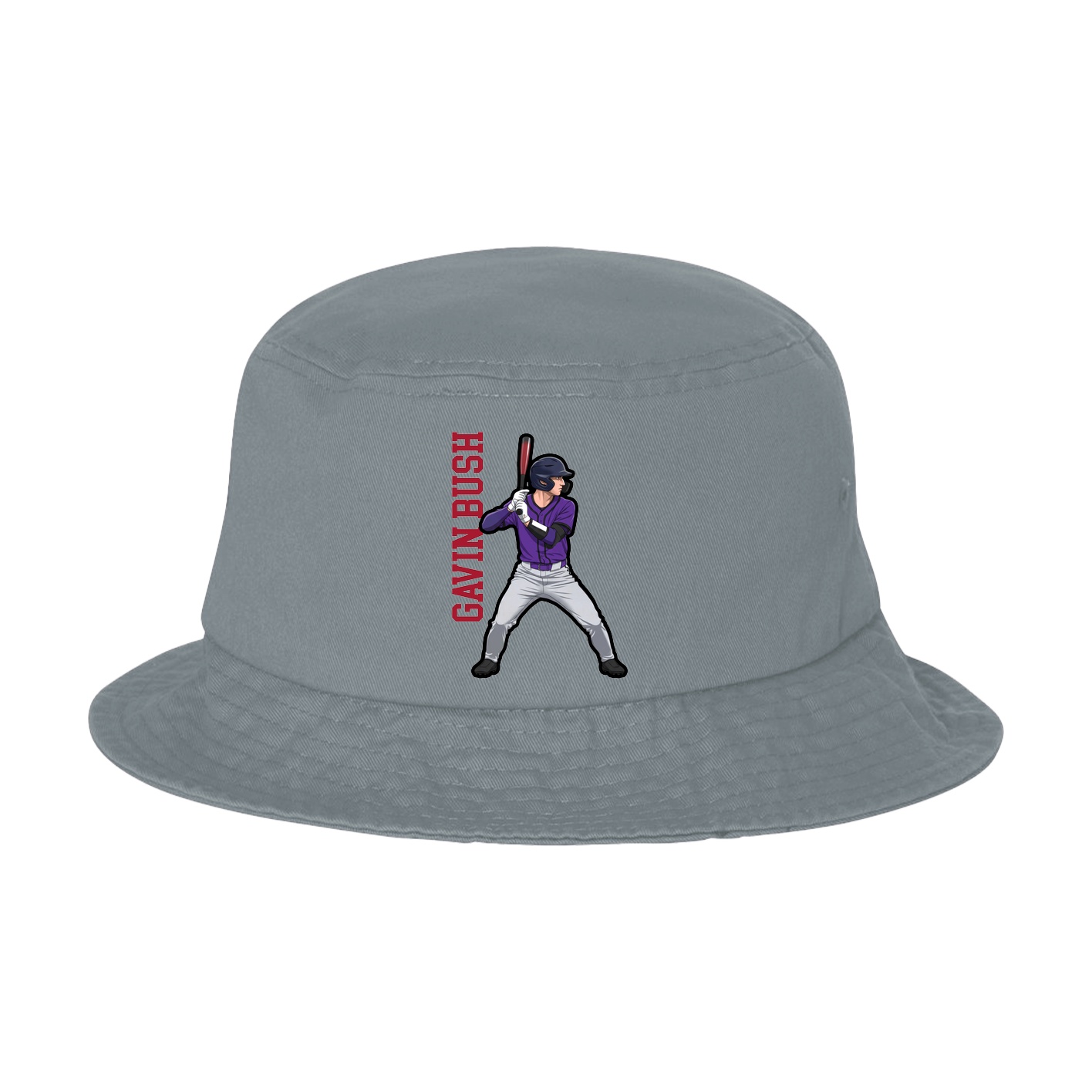 Bucket Cap — Name Vertical in Grey
