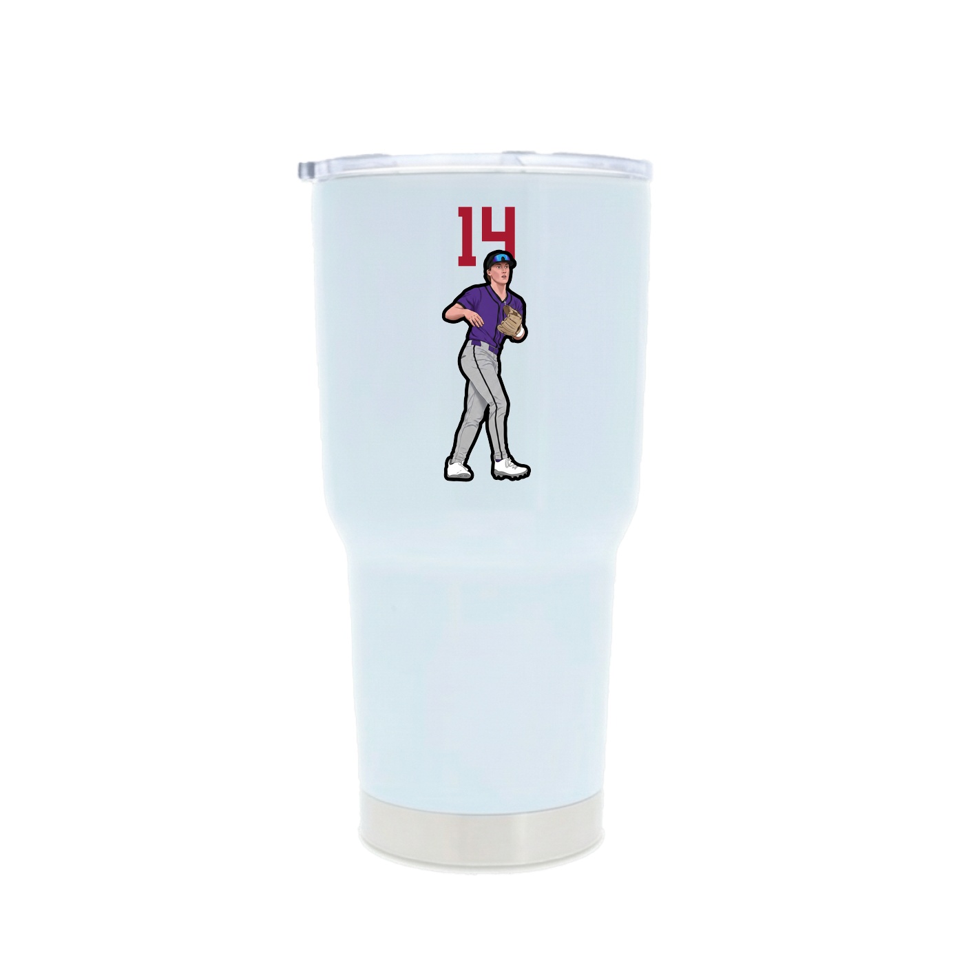 30oz Stainless Steel Tumbler — Number Top in White